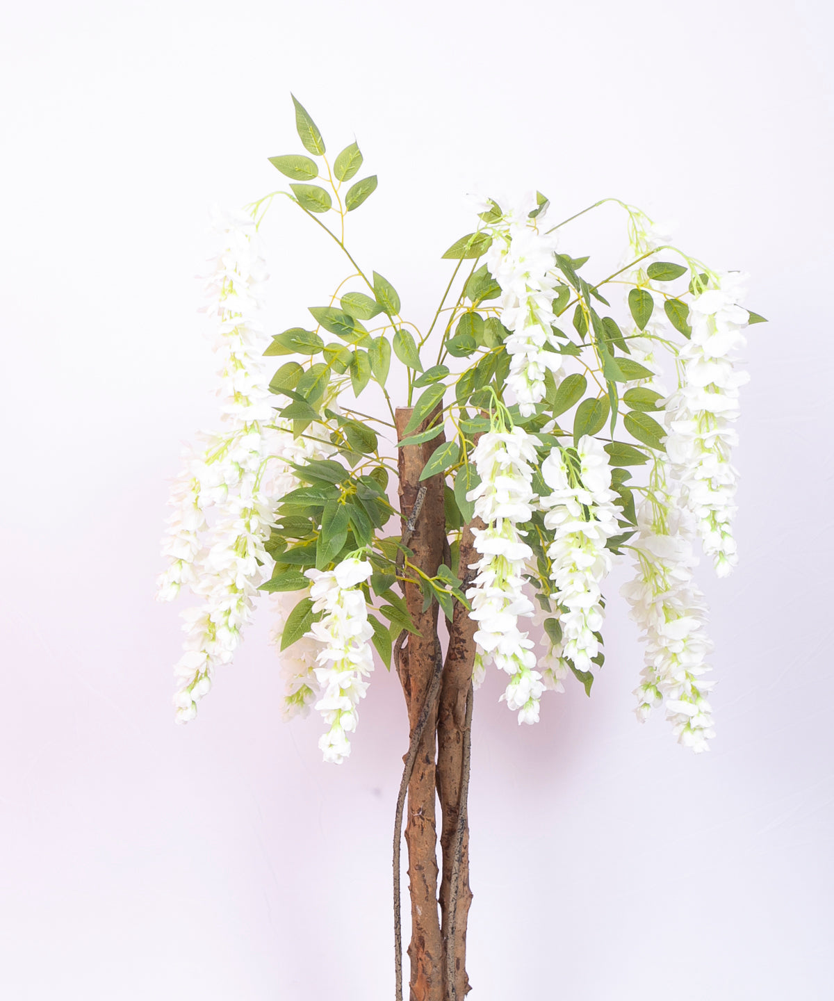 Premium 4 Feet Artificial White Wisteria Flower Plant with Pot - Luxe Faux Plant for Home and Interior Decor for indoor and outdoor use