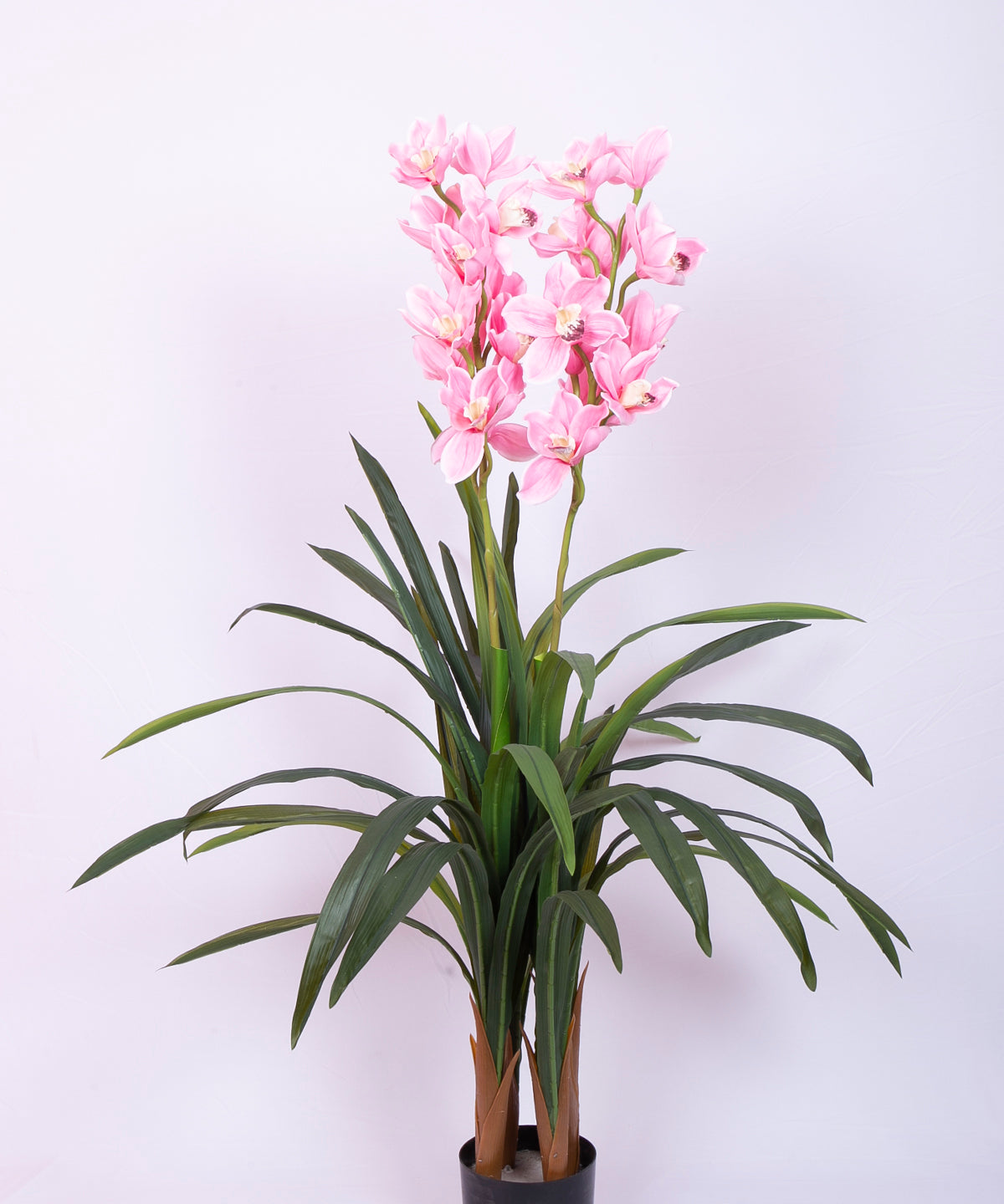 Premium 4 Feet Faux Cymbidium Pink Orchid Flower Plant with Pot- Premium Faux Plant for Interior Decor for indoor and outdoor use