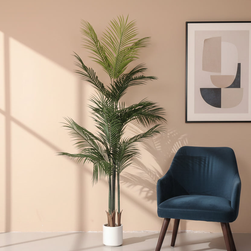 Premium 6 Feet Artificial Areca Palm Plant with Pot - Premium Artificial Plant for Home and Interior Decor for indoor and outdoor use