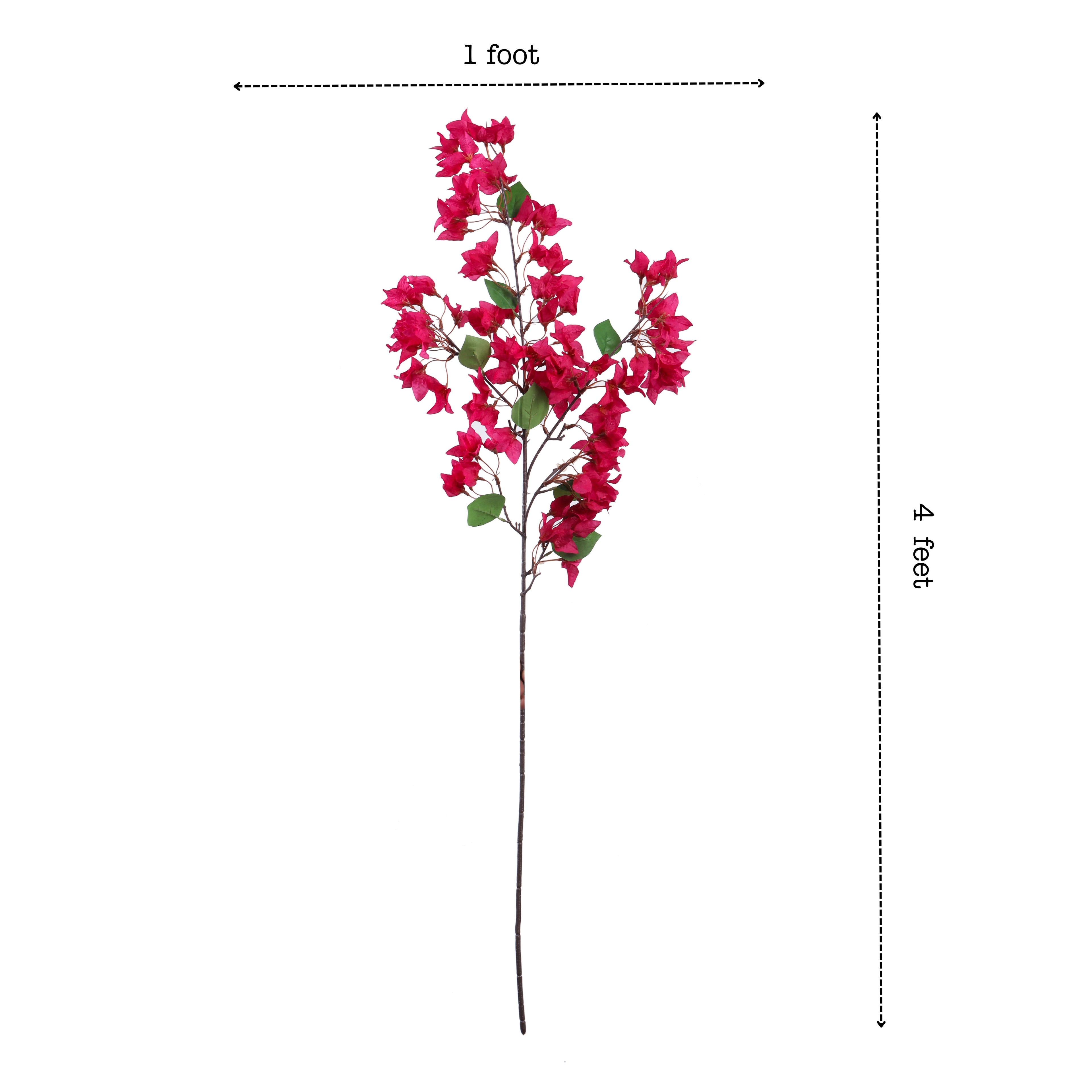 Premium Artificial Pink Bougainvillea flower stick 4 feet for home and office decor for indoor and outdoor use 