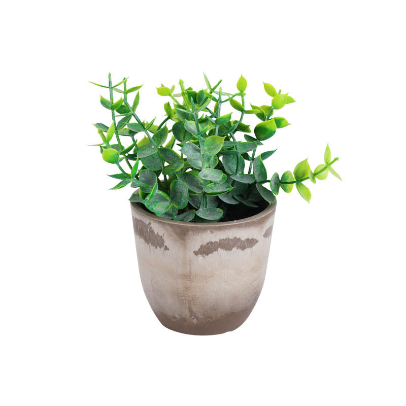 Premium Artificial green potted plants set of 2 0.5 foot for home and office decor for indoor and outdoor use 