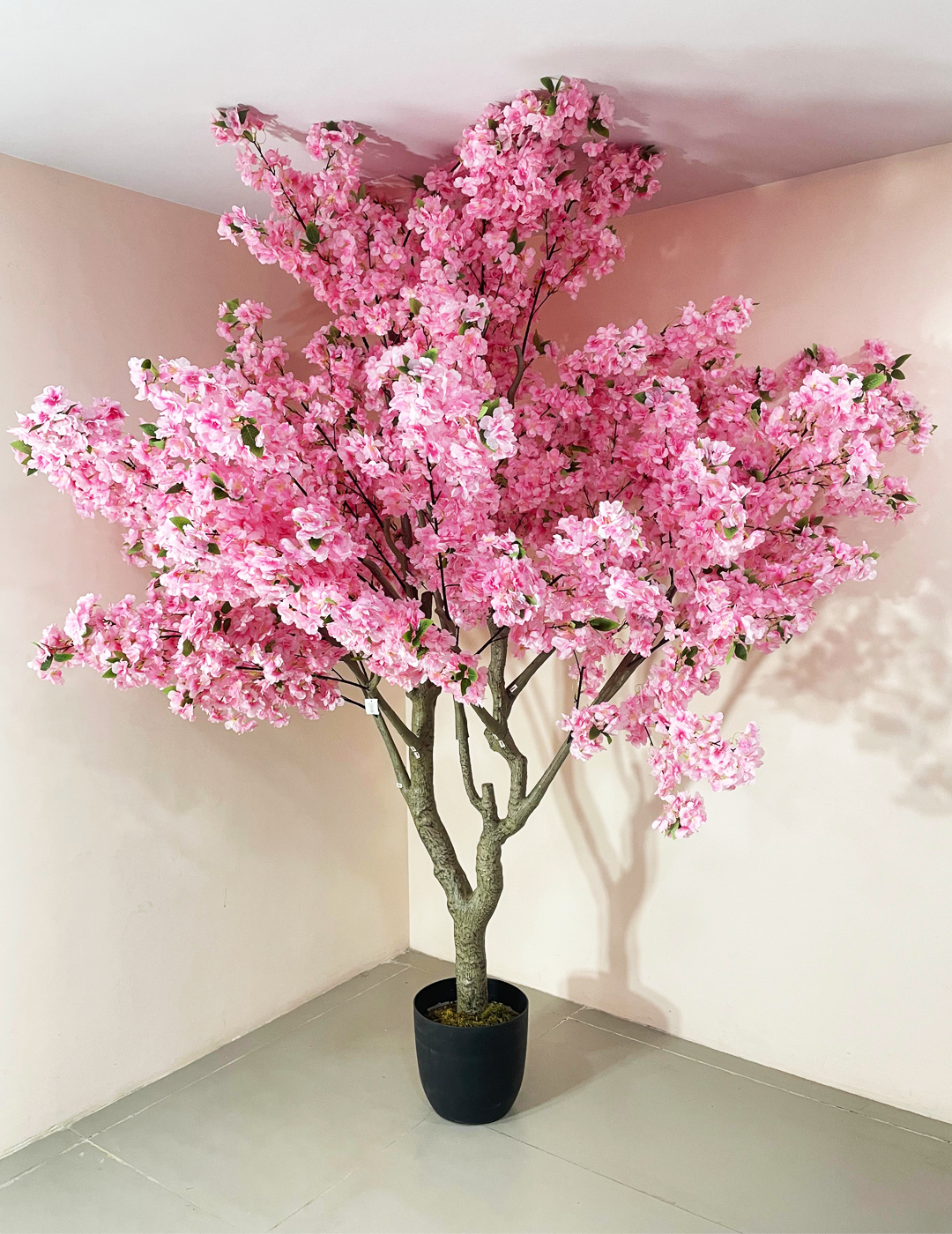 Tall Luxe 8.2 Feet Artificial Japanese Pink Cherry Blossom Flower Tree with Pot- Artificial Plant for Home Decor for indoor and outdoor use