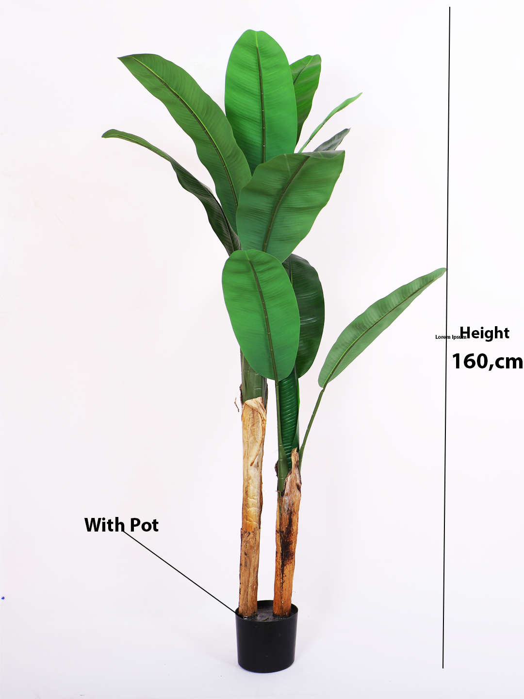 artificial banana plant with pot 5.2 feet for home and office decor 