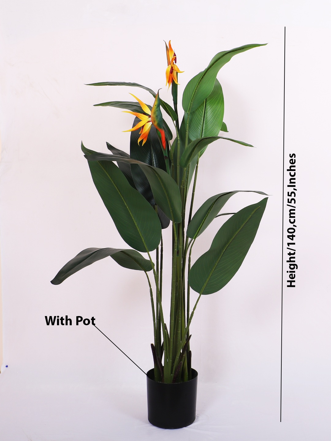 artificial bird of paradise plant with pot 5 feet for home and office decor 