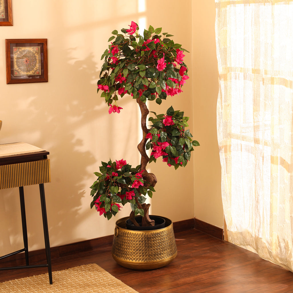 artificial bougainvillea flower plant with pot 5 feet for home and office decor 