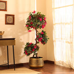 artificial bougainvillea flower plant with pot 5 feet for home and office decor 