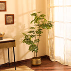 artificial bushy green color plant with pot 5 feet for home and office decor for indoor and outdoor use 