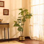 artificial bushy green color plant with pot 5 feet for home and office decor for indoor and outdoor use 