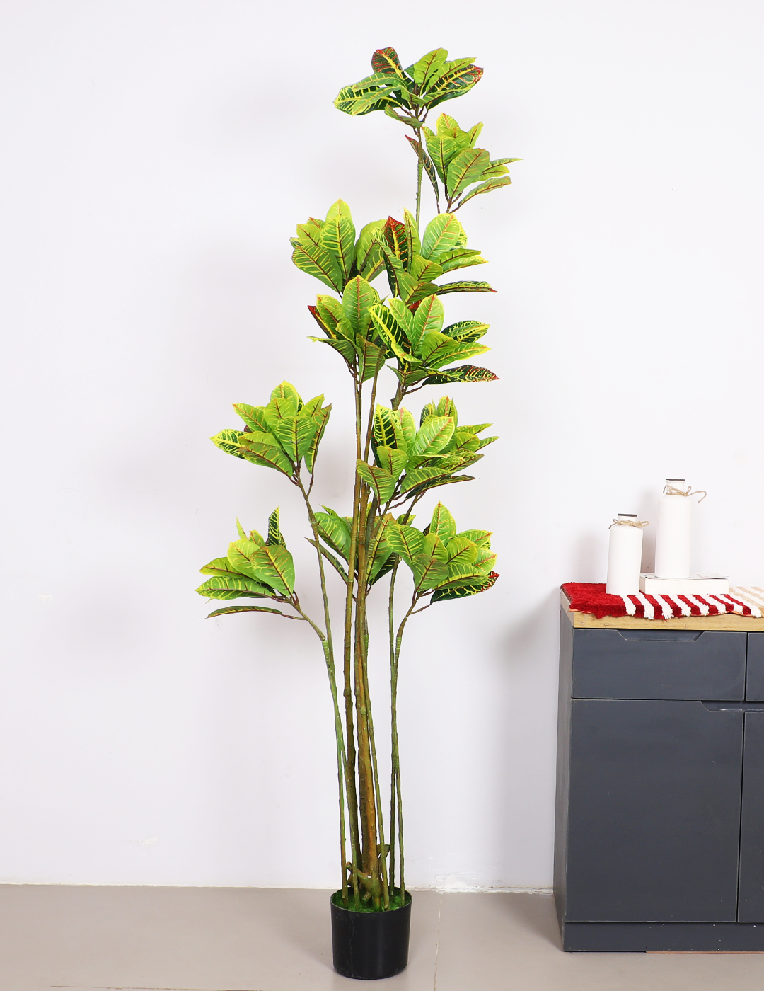 artificial croton plant with pot 6.2 feet for home and office decor 