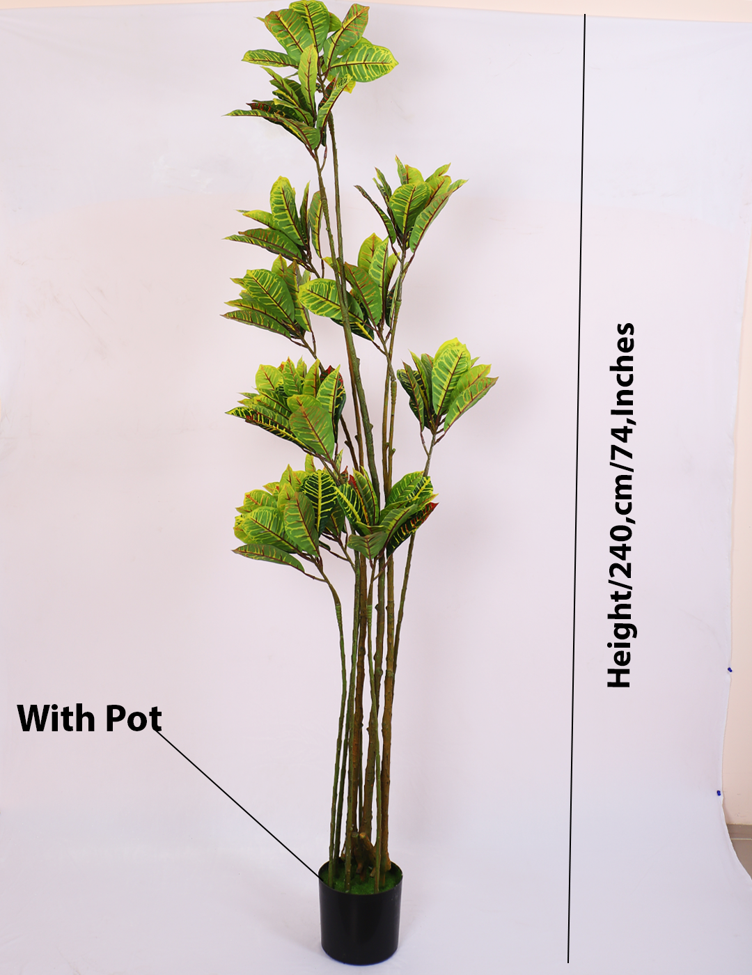 artificial croton plant with pot 6.2 feet for home and office decor 