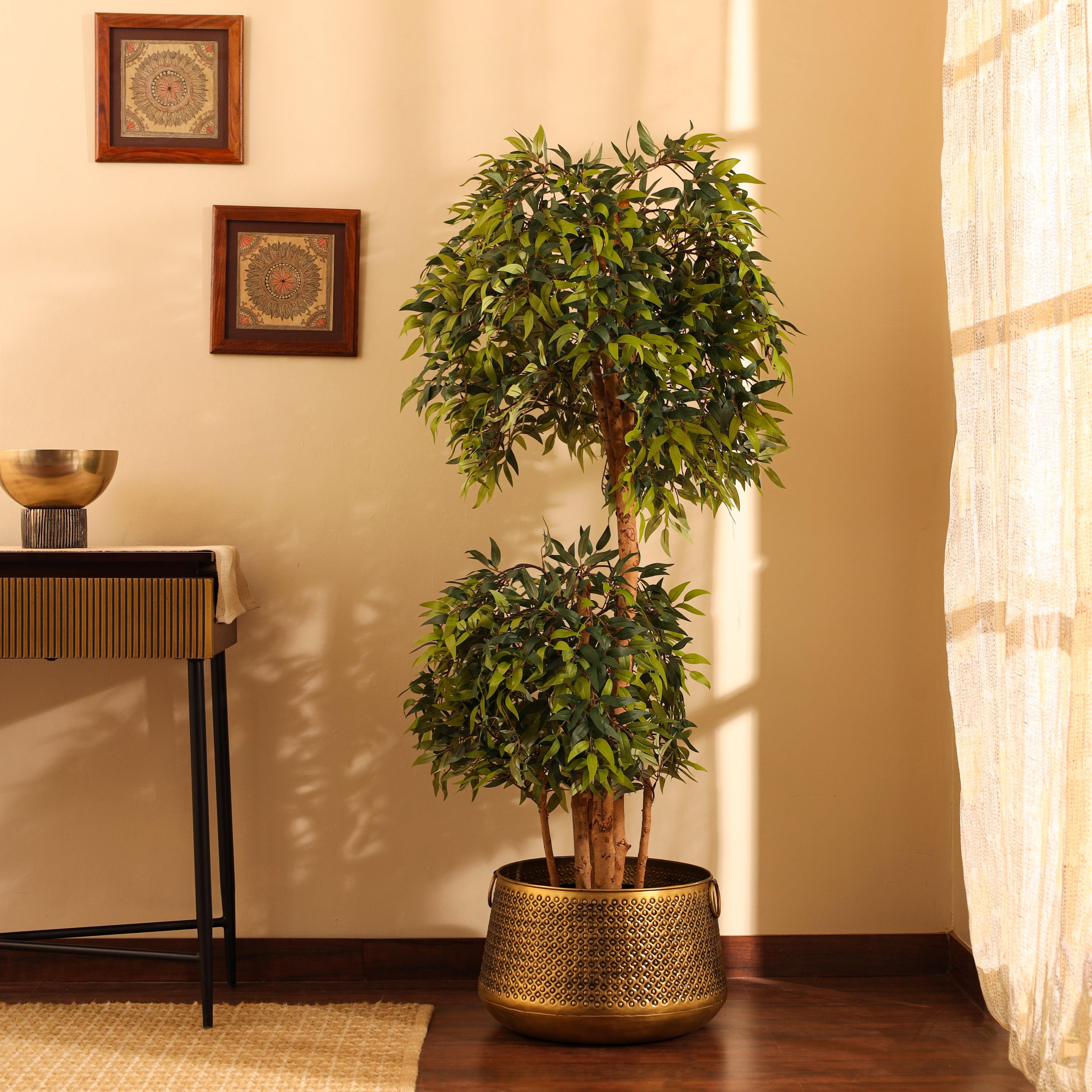 artificial ficus plant with pot 5 feet for home and office decor for indoor and outdoor use  