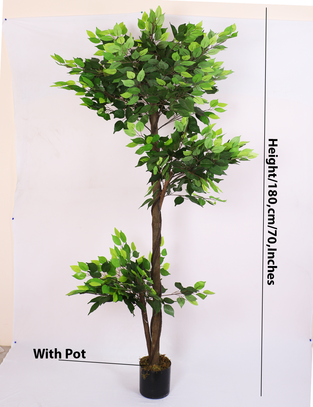 artificial ficus plant with pot 6 feet for home and office decor