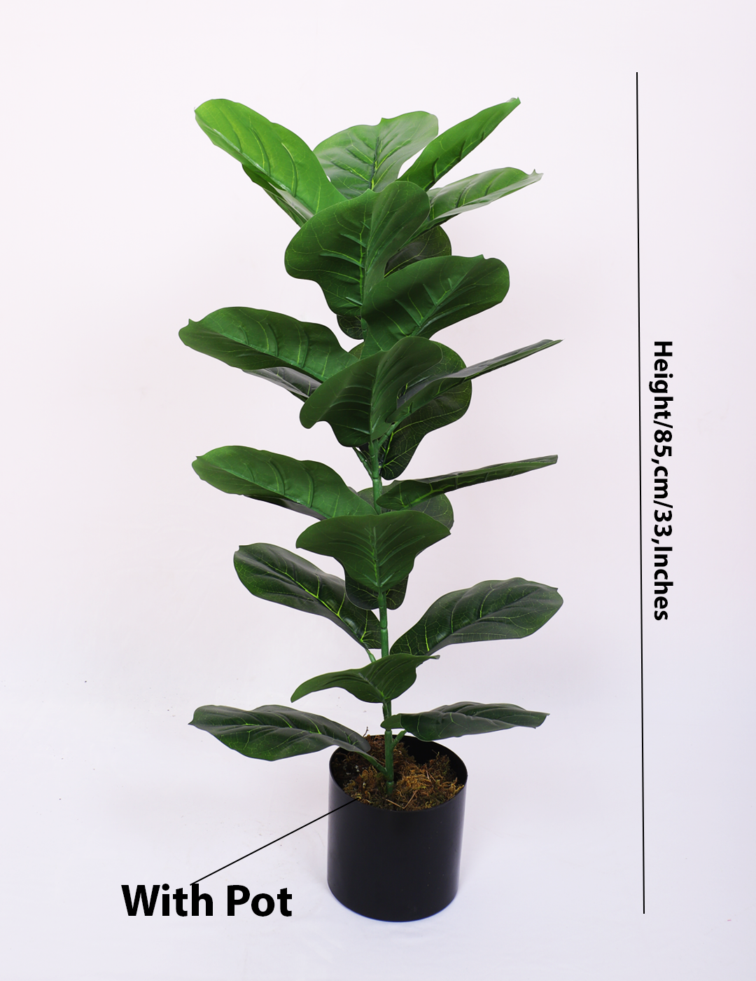 artificial fiddle leaf fig plant with pot 2.7 feet for home and office decor 