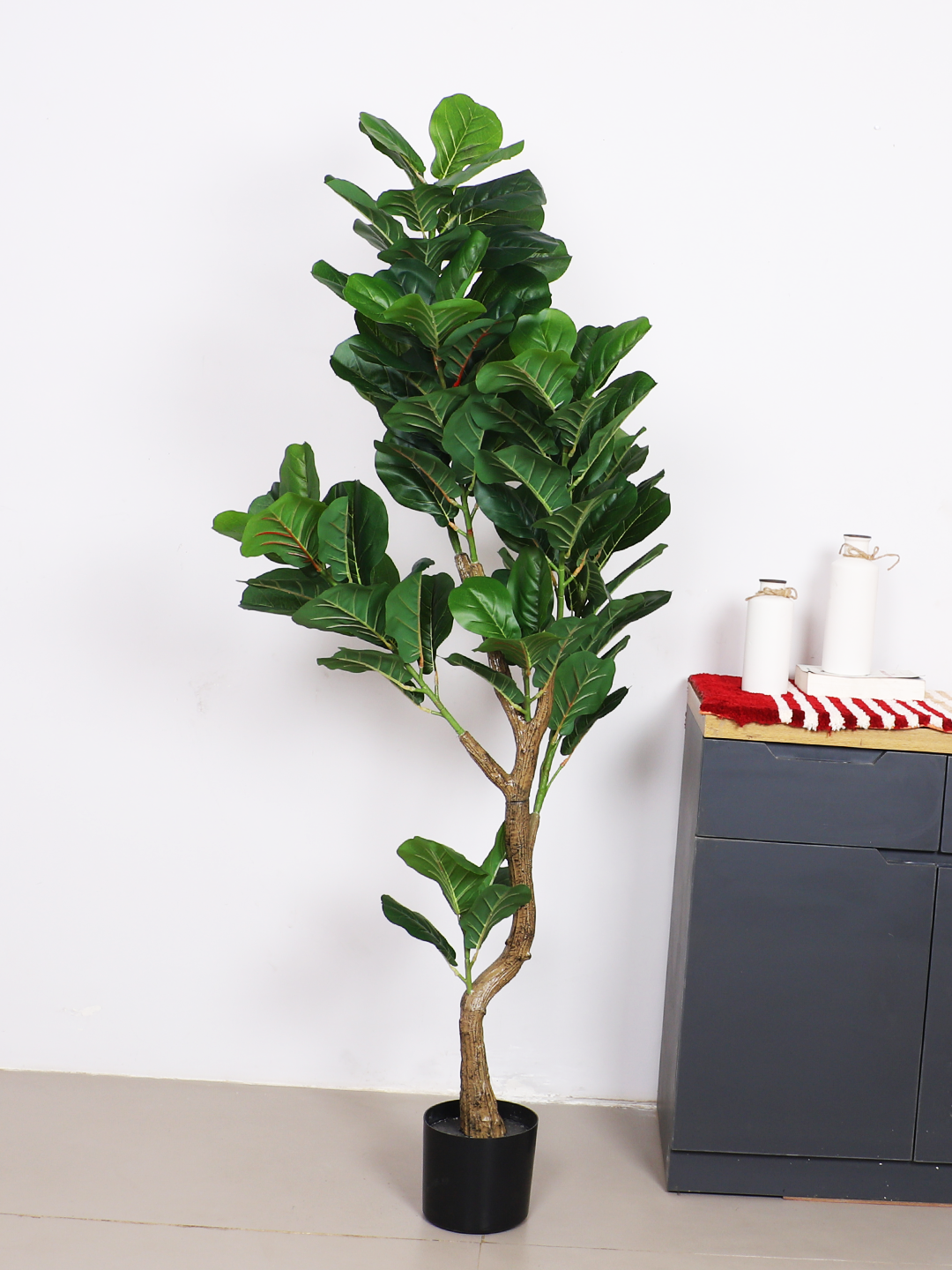 artificial fiddle leaf fig plant with pot 5 feet for home and office decor 