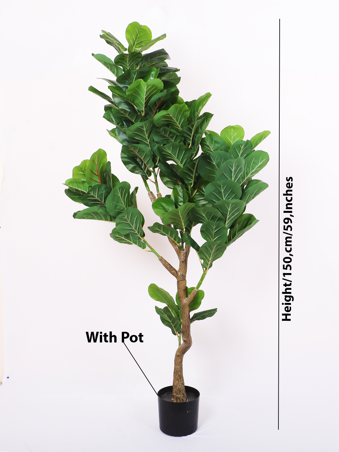 artificial fiddle leaf fig plant with pot 5 feet for home and office decor 
