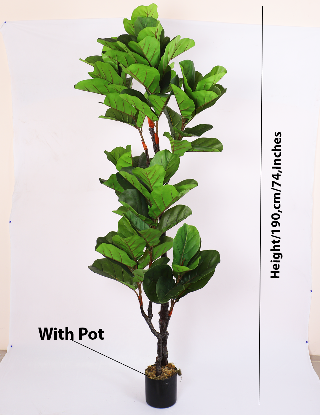 artificial fiddle leaf fig plant with pot 6 feet for home and office decor 