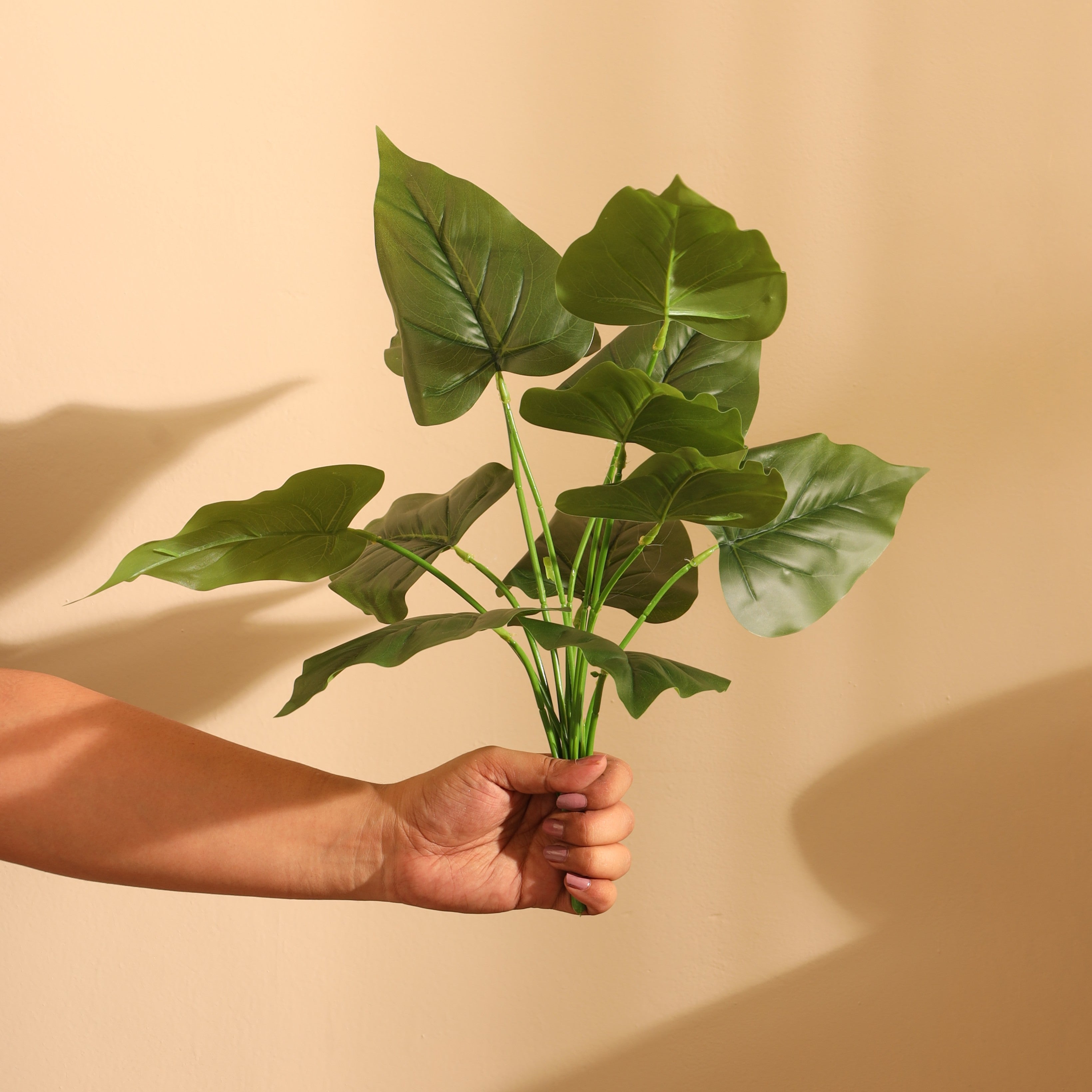 artificial green plant without pot 1.5 feet set of 2 for home and office decor 