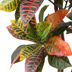 artificial luxe croton plant with black pot 4 feet for home and office decor for indoor and outdoor use