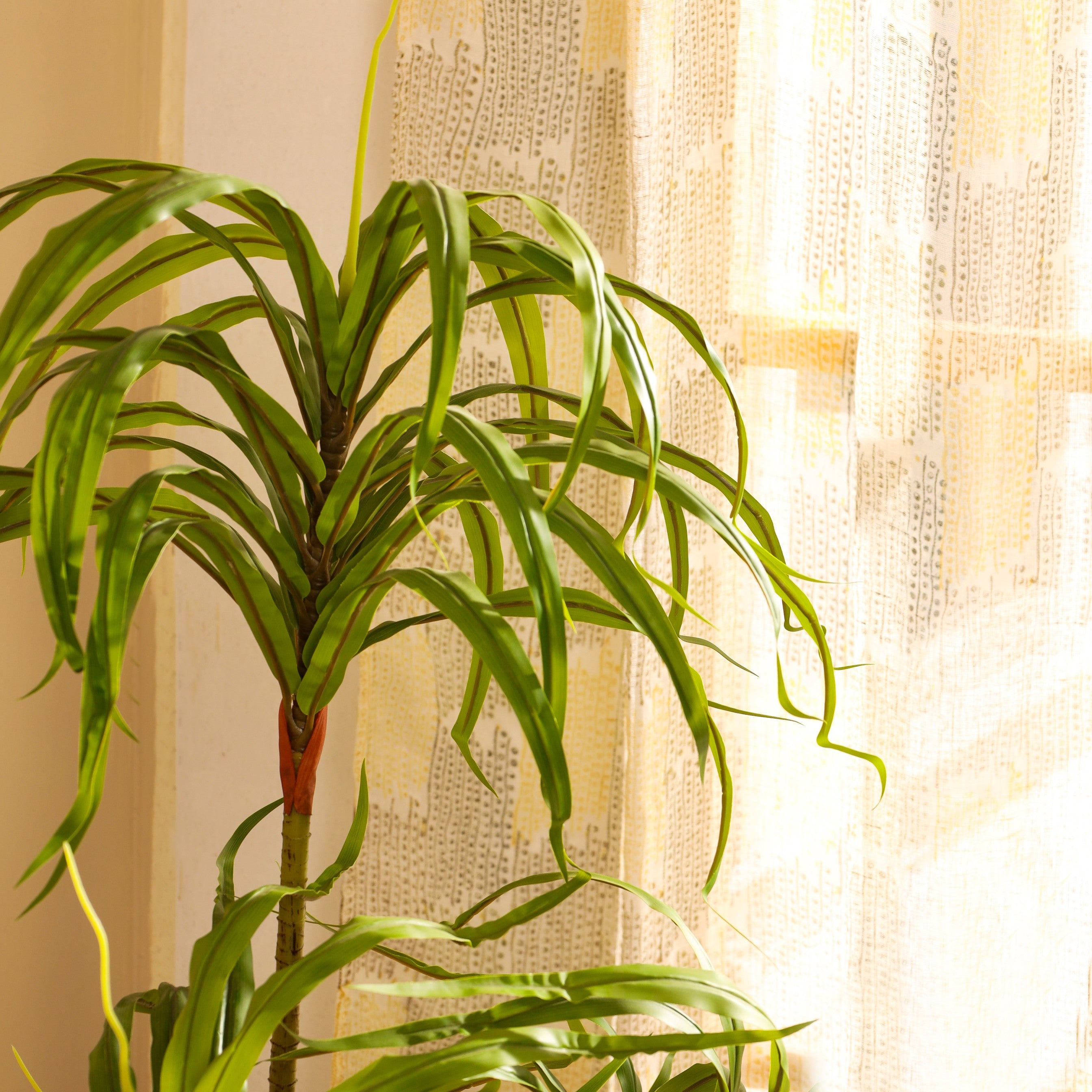 artificial luxe dracaena plant with black pot 4 feet for home and office decor for indoor and outdoor use