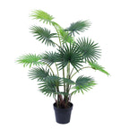 artificial luxe fan palm plant with black pot 4 feet for home and office decor for indoor and outdoor use