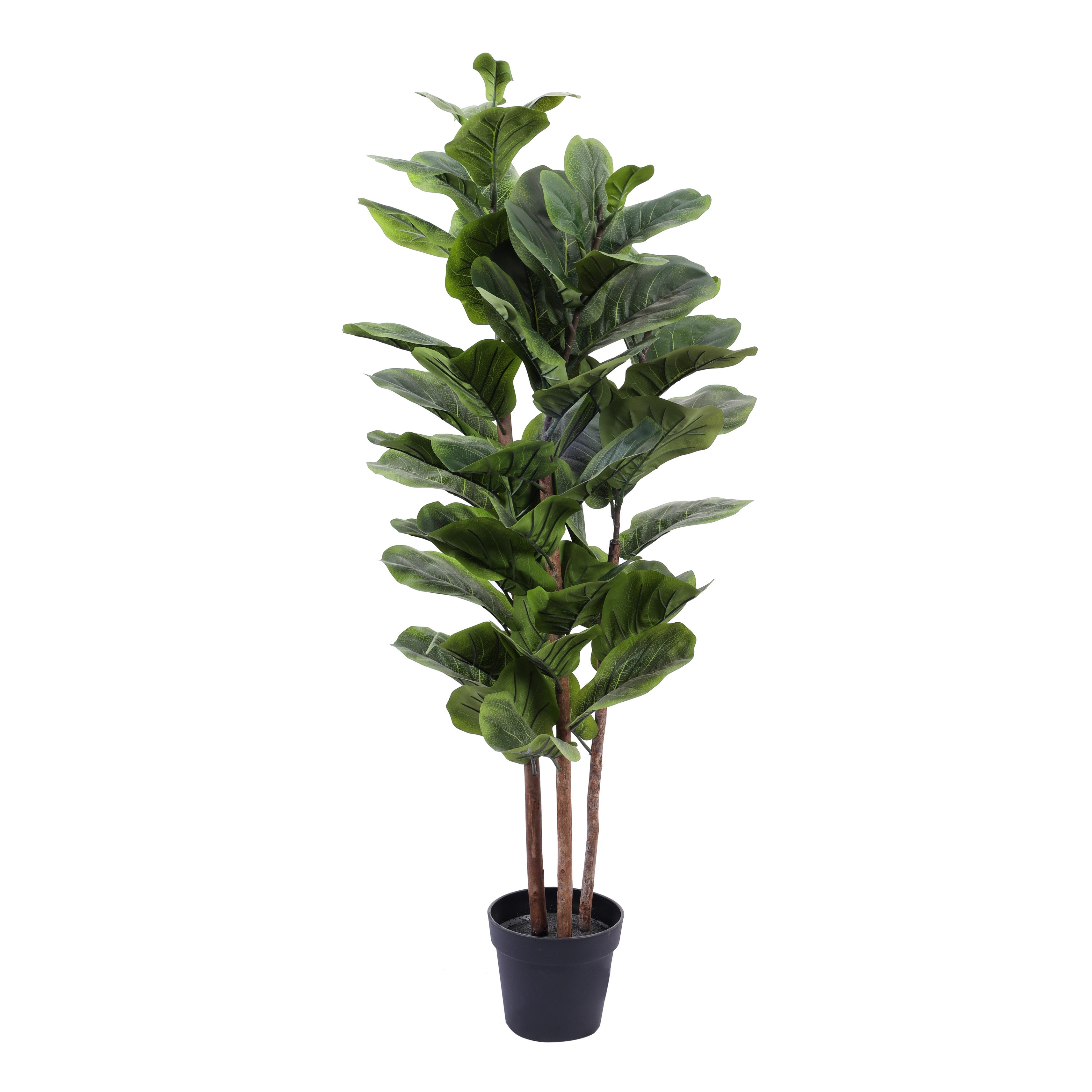 artificial luxe fiddle leaf fig plant with black pot 5 feet for home and office decor for indoor and outdoor use