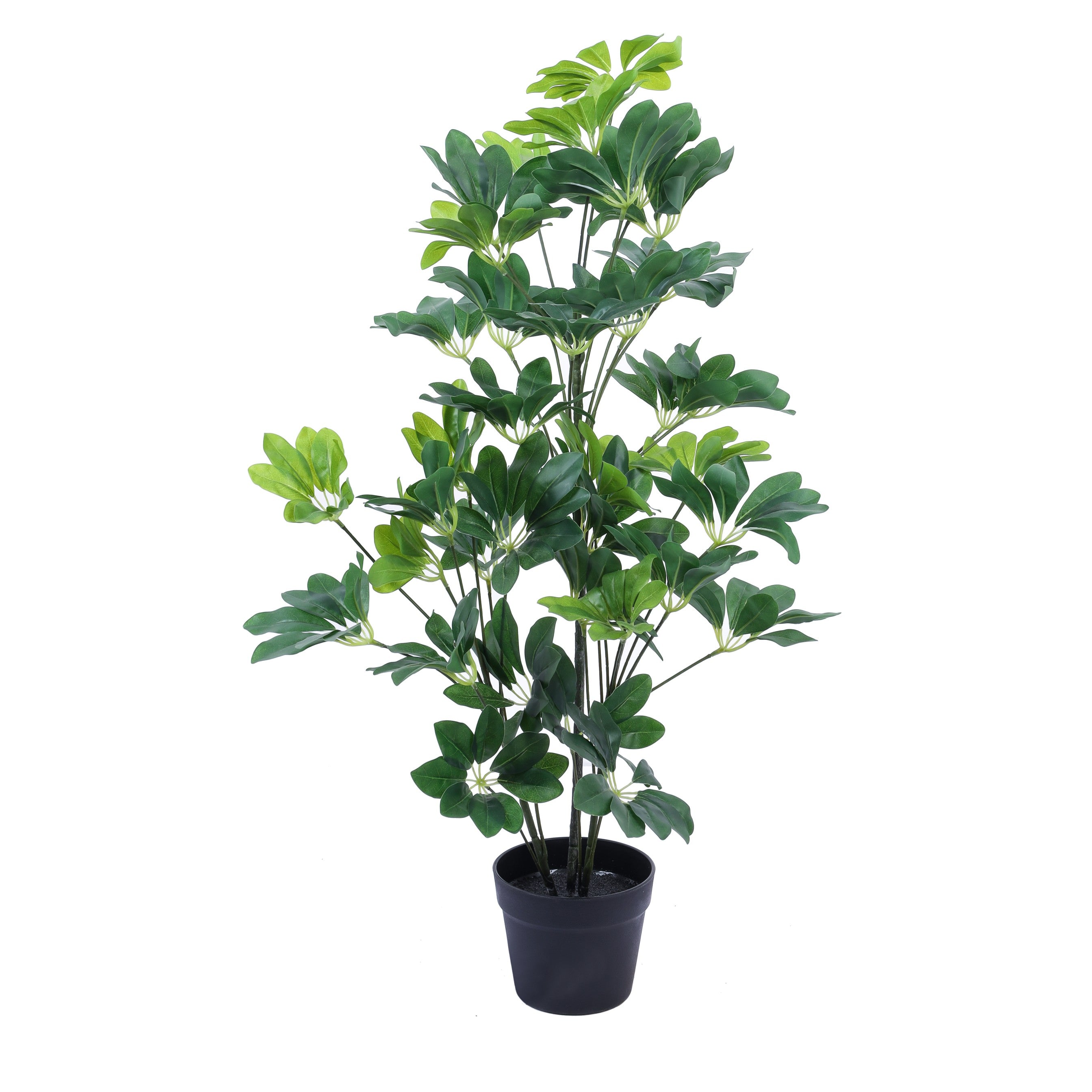 artificial luxe schefflera plant with black pot 3 feet for home and office decor for indoor and outdoor use
