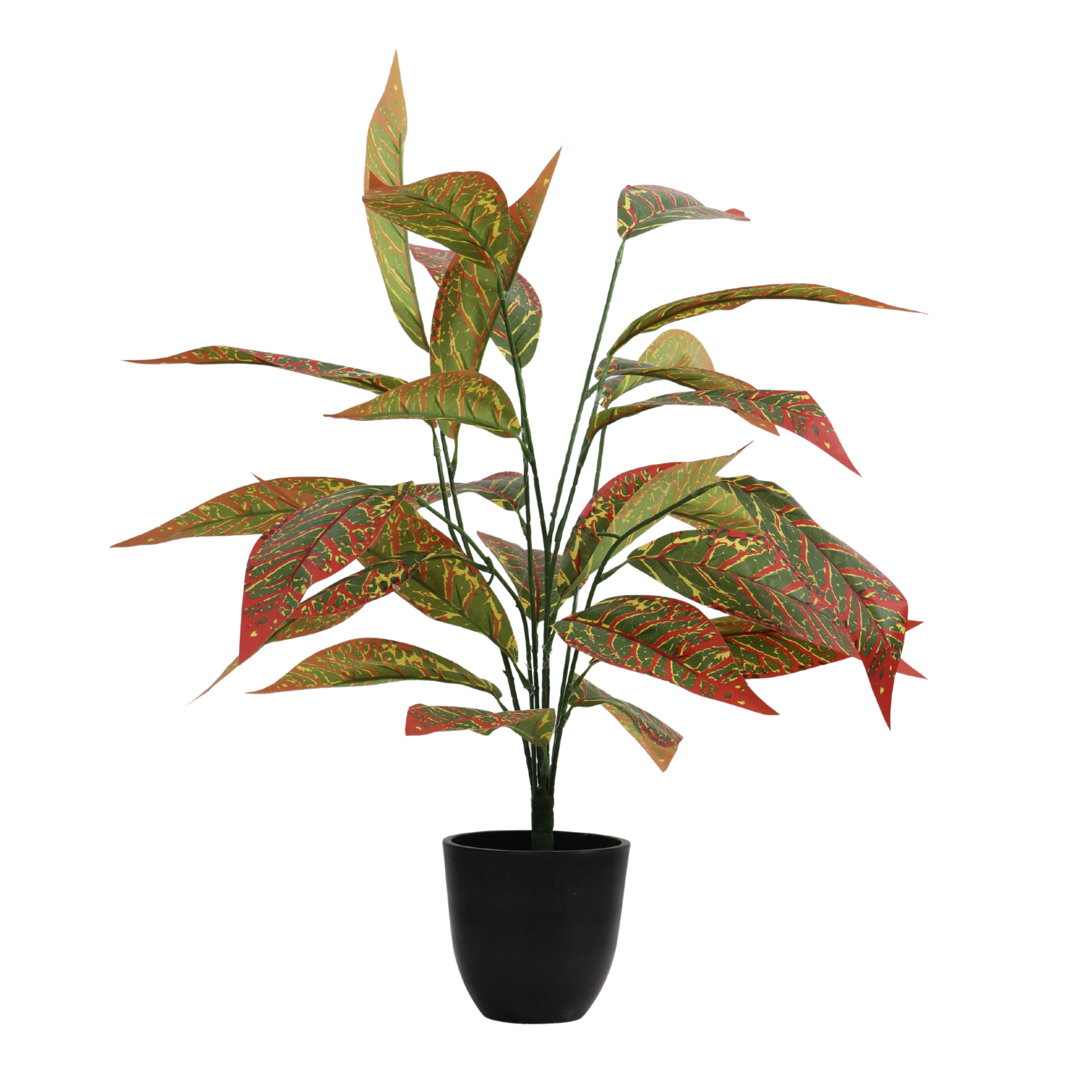 artificial multicolor croton plant without pot 2 feet set of 2 for home and office decor 