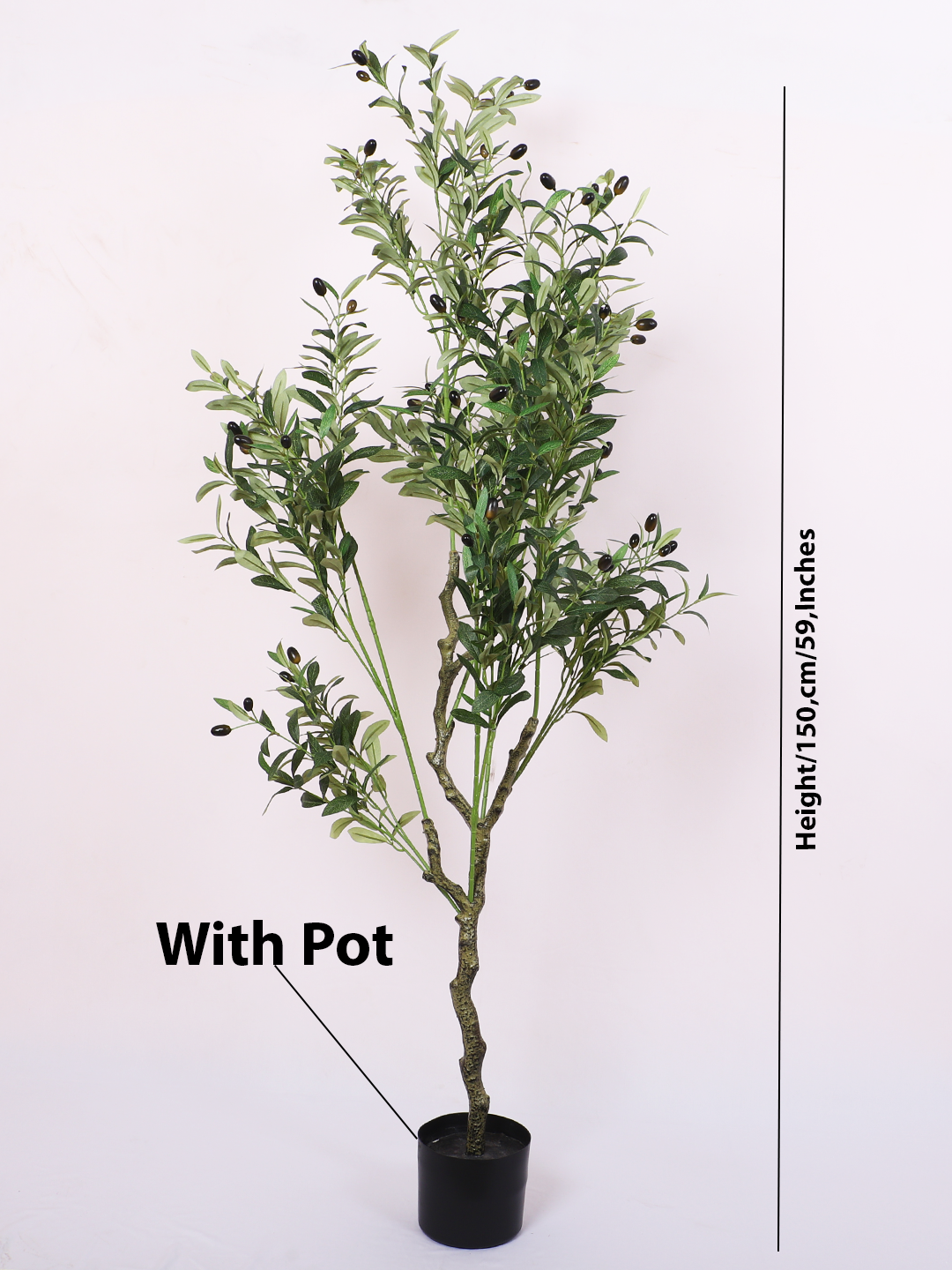 artificial olive plant with pot 5 feet for home and office decor indoor and outdoor use with olives