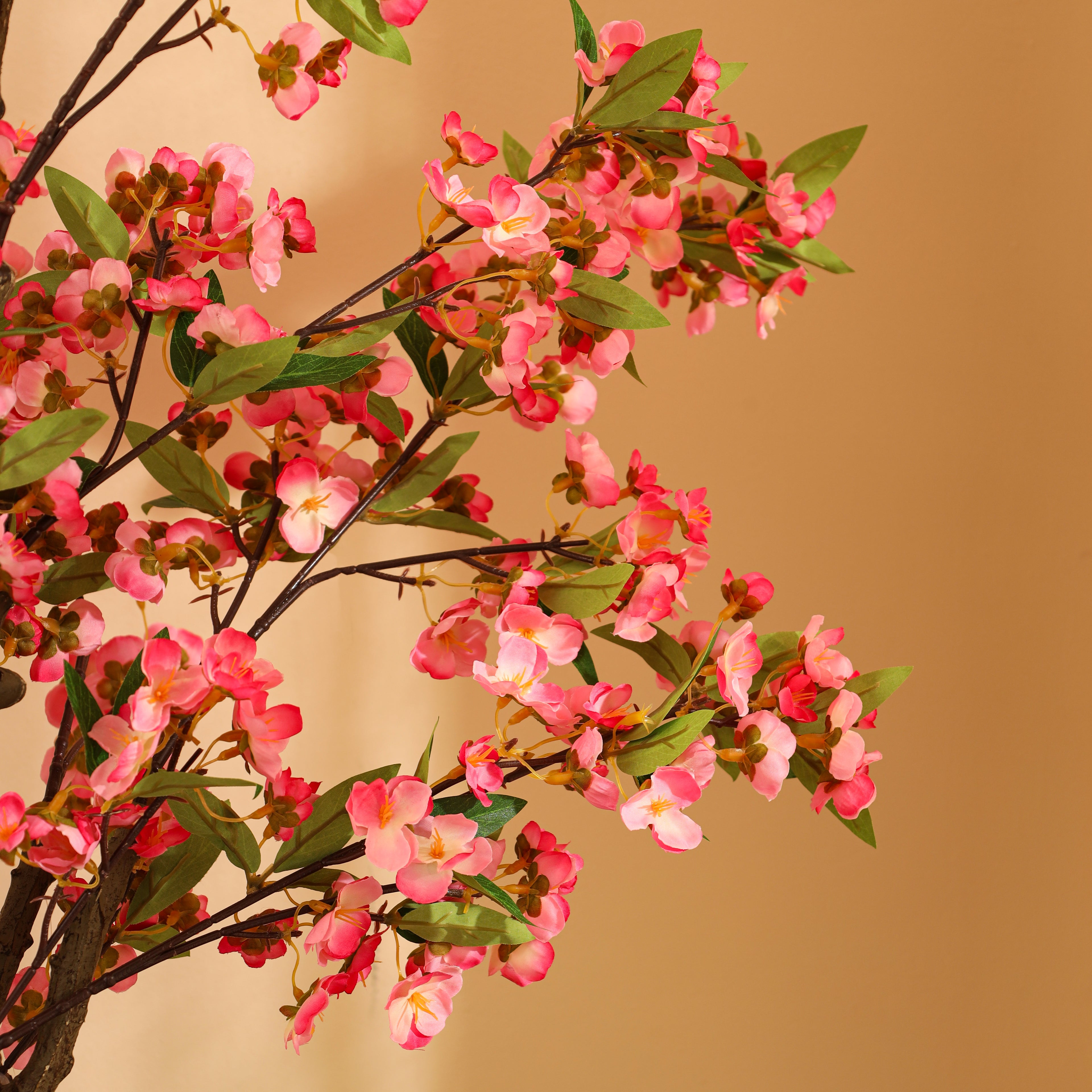 artificial pink japanese cherry blossom flower plant with pot 5 feet for home and office decor