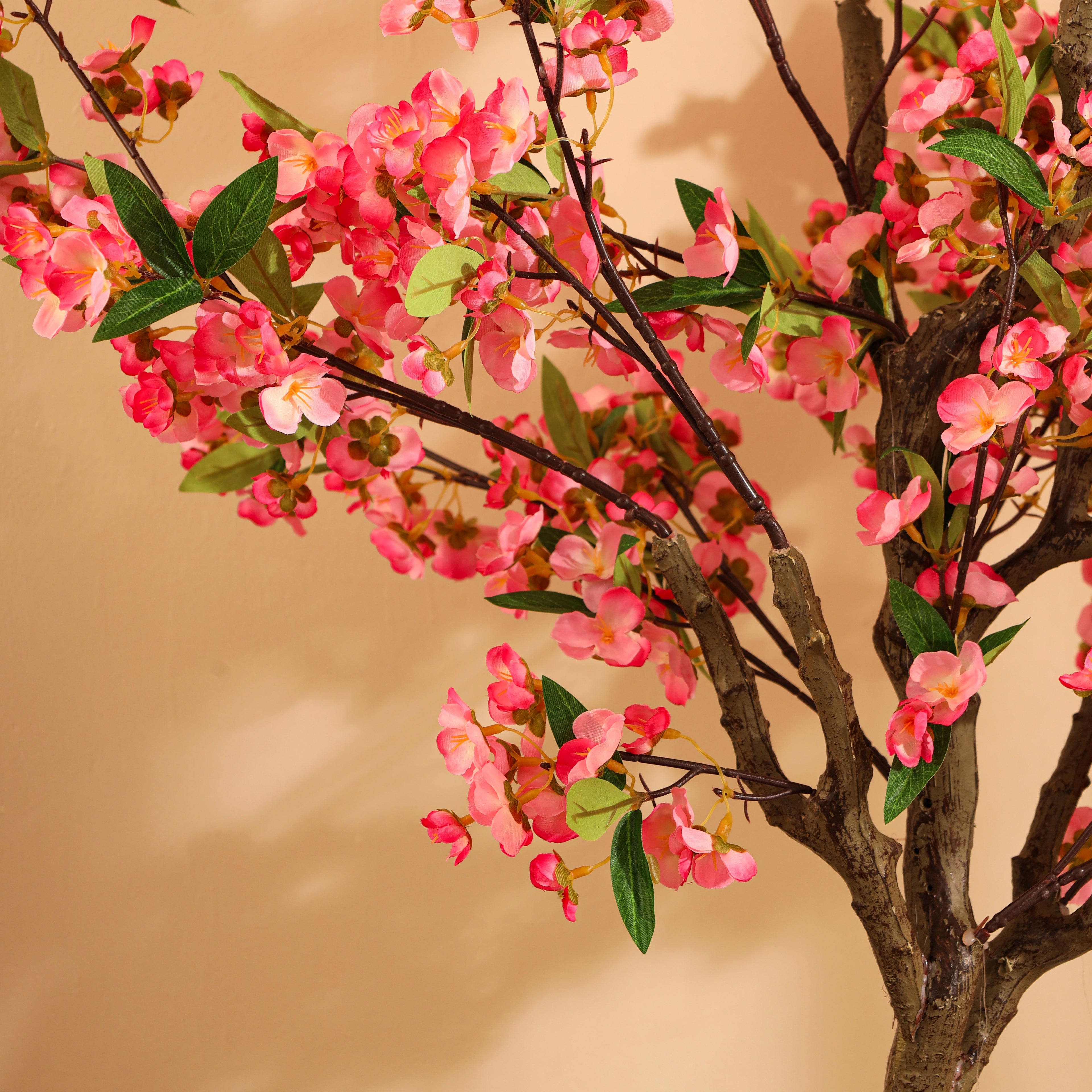 artificial pink japanese cherry blossom flower plant with pot 5 feet for home and office decor