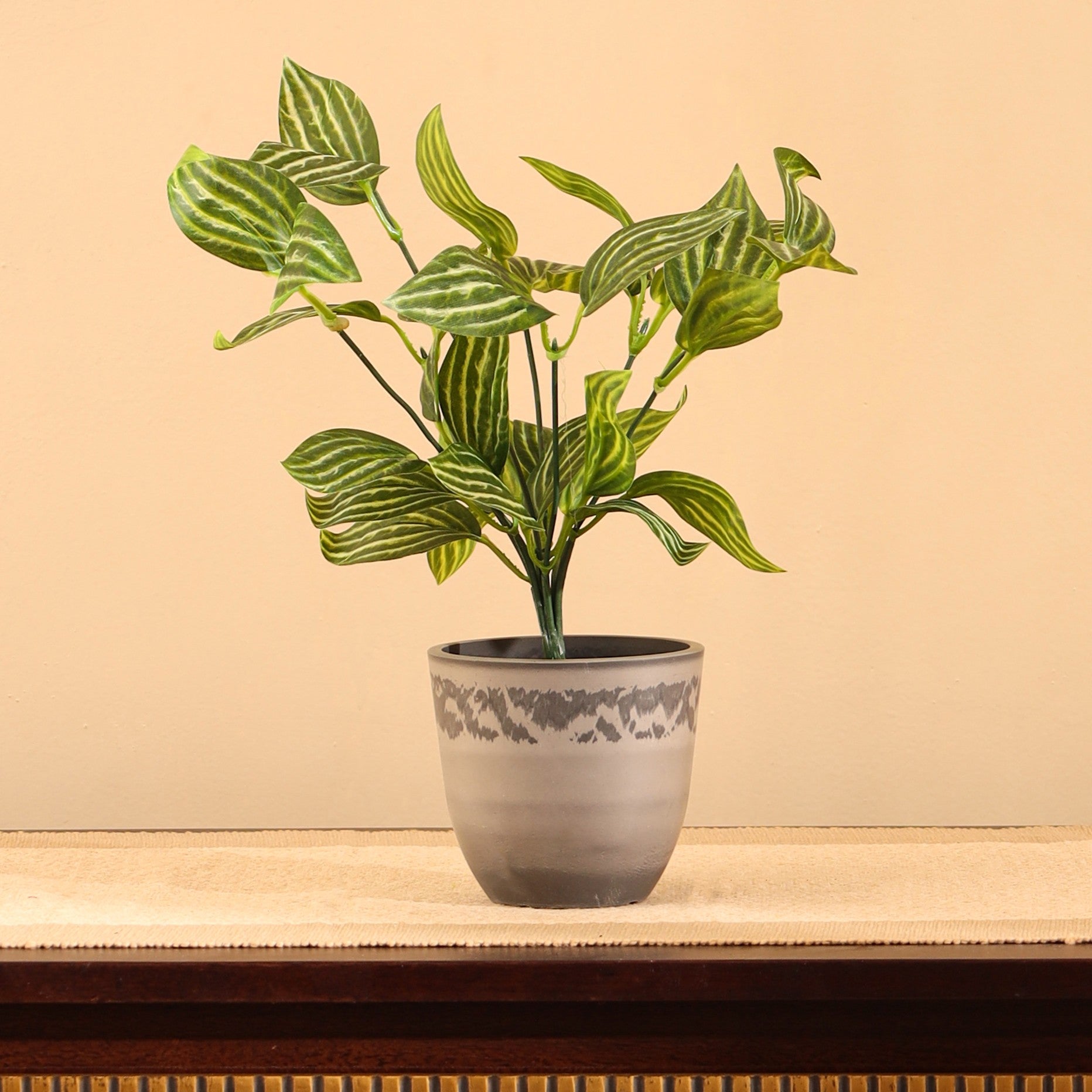 artificial potted fittonia plant with pot 1 foot set of 2 for home and office decor for indoor and outdoor use 