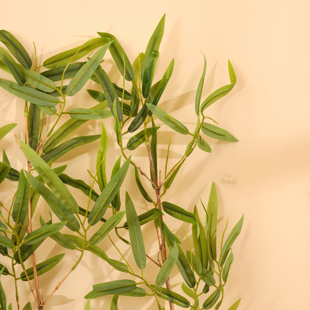 artificial premium bamboo set of 5 sticks plant without pot 8 feet for home and office decor for indoor and outdoor use 