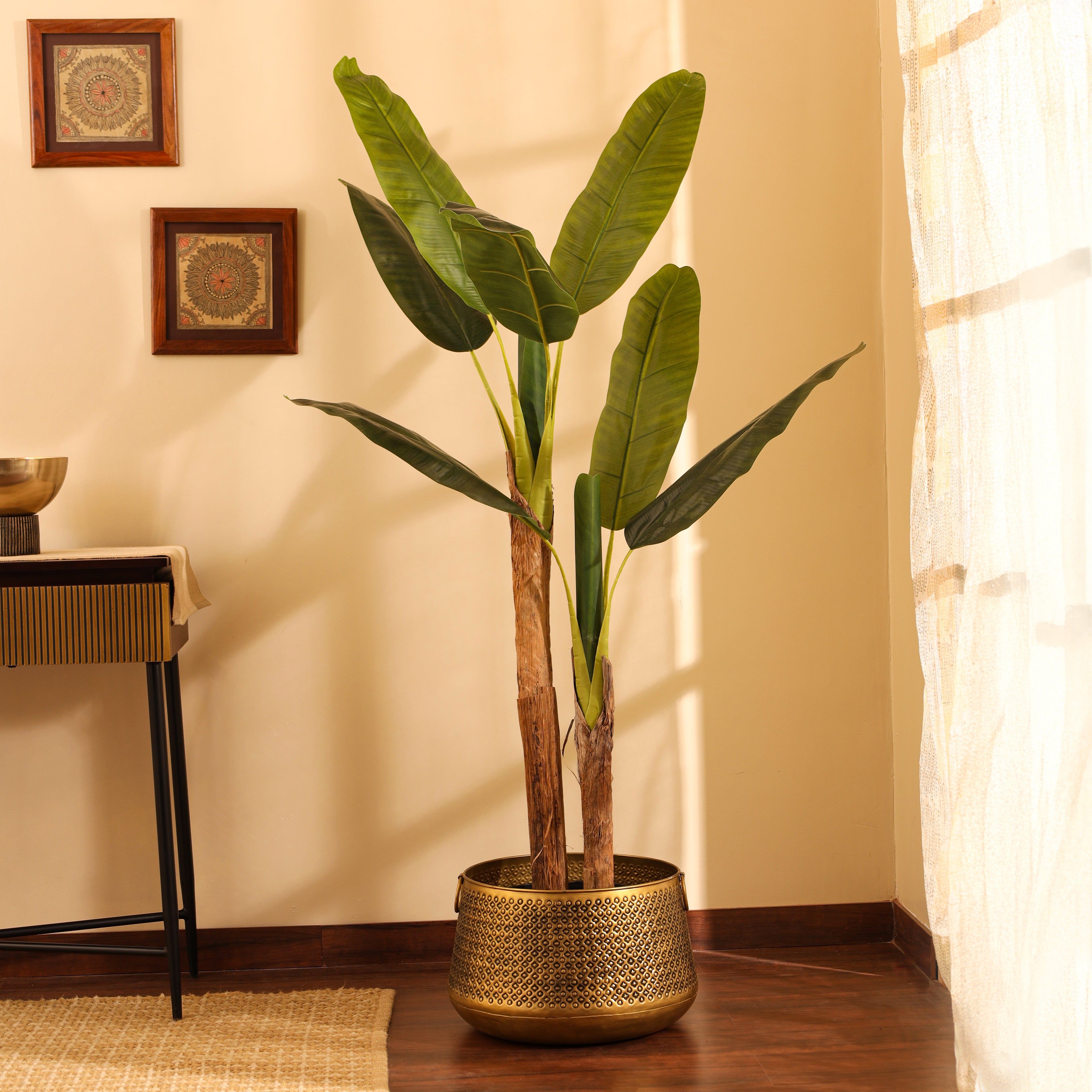 artificial premium banana plant with pot 5 feet for home and office decor for indoor and outdoor use 