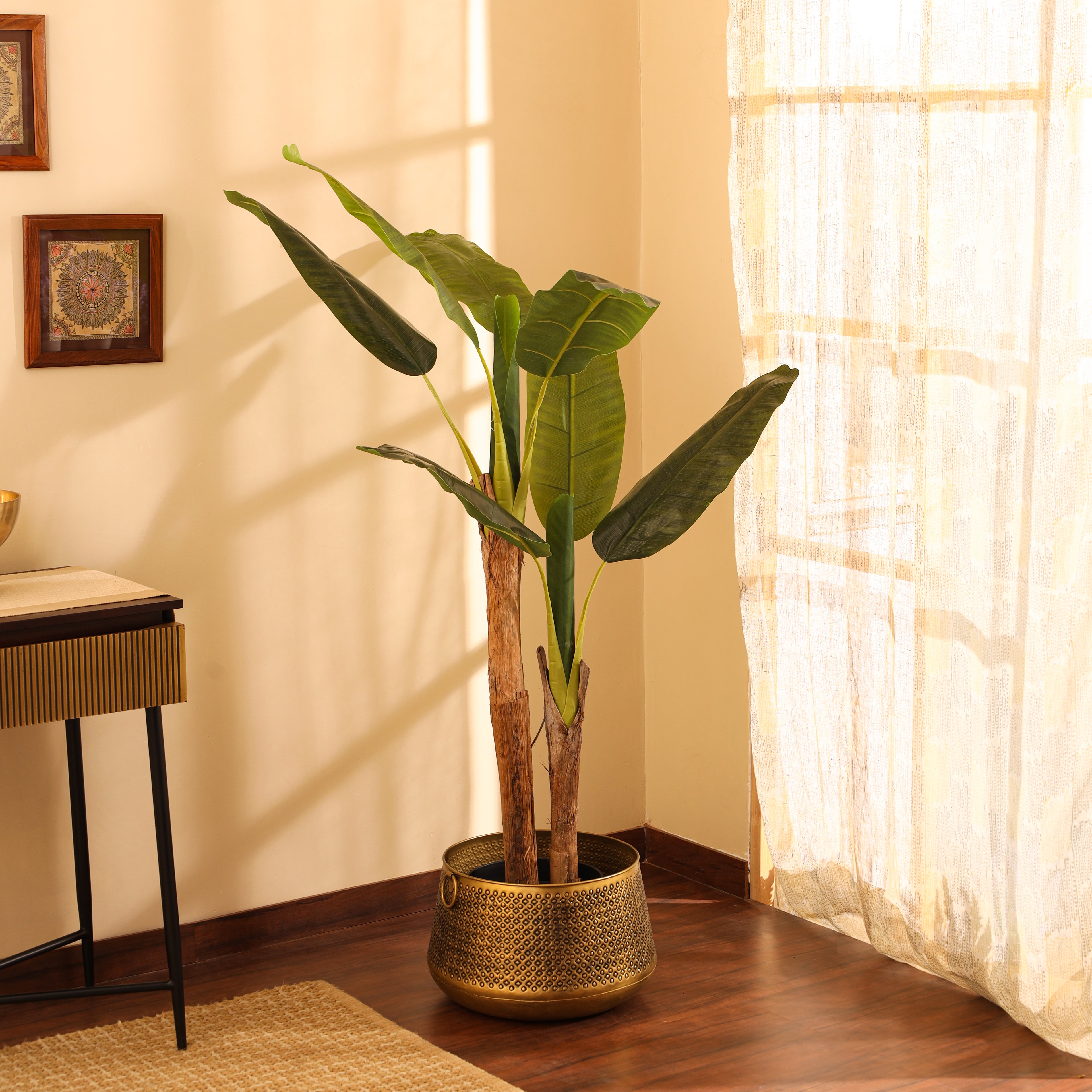 artificial premium banana plant with pot 5 feet for home and office decor for indoor and outdoor use 