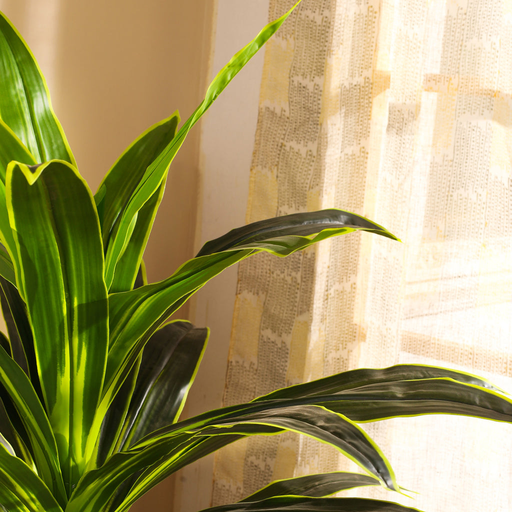 artificial premium dragon plant with black pot 4 feet for home and office decor for indoor and outdoor use