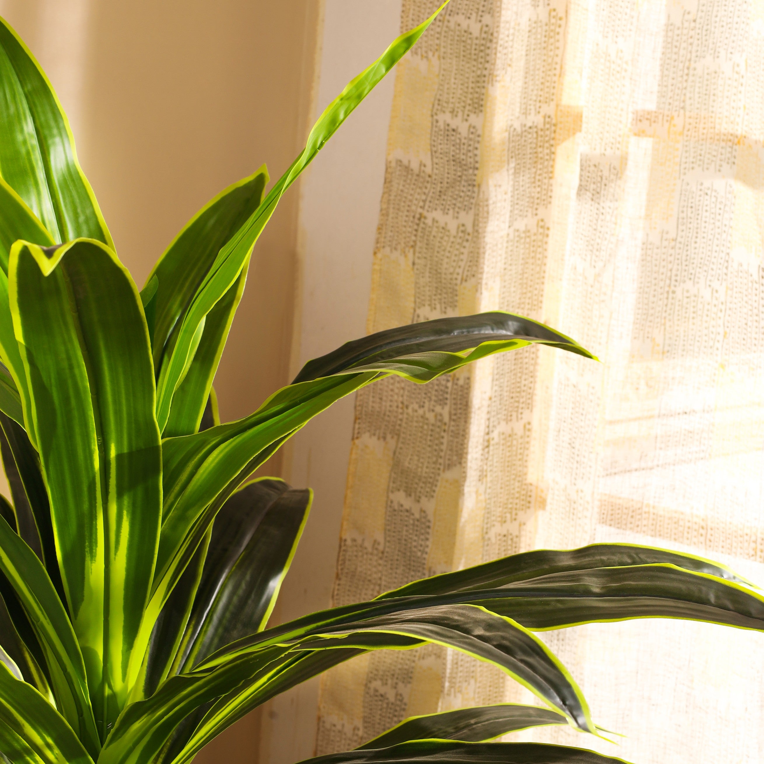 artificial premium dragon plant with black pot 4 feet for home and office decor for indoor and outdoor use