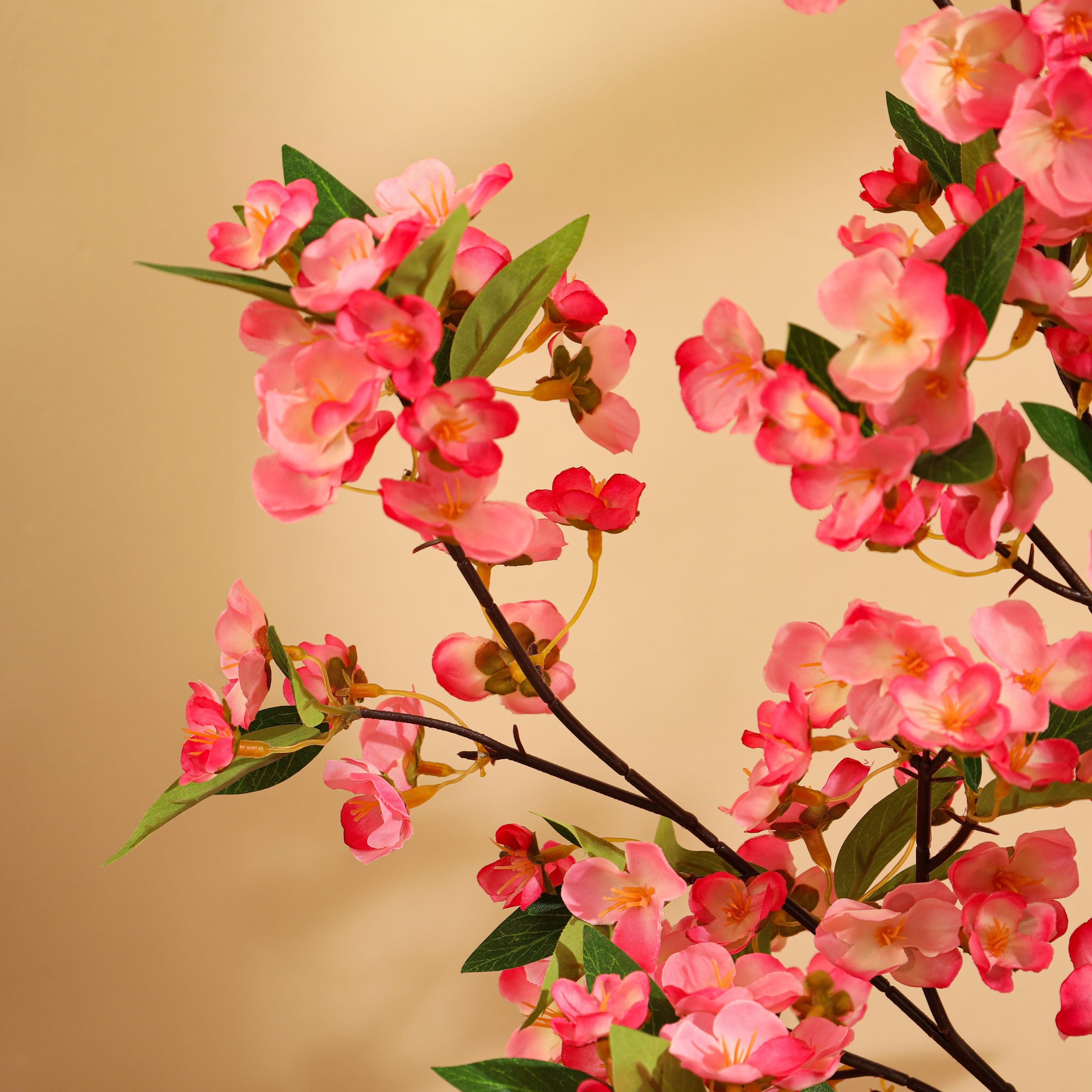 artificial premium japanese pink cherry blossom flower plant with pot 4 feet for home and office decor for indoor and outdoor use 