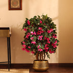 artificial premium pink bougainvillea flower plant with pot 4 feet for home and office decor for indoor and outdoor use 