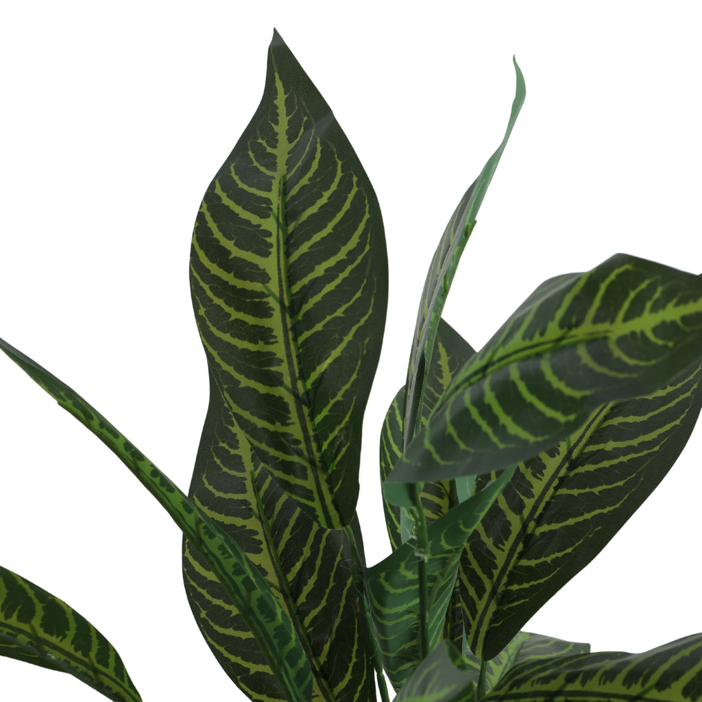 artificial premium potted green croton plant with pot 2 feet for home and office decor for indoor and outdoor use 