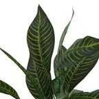 artificial premium potted green croton plant with pot 2 feet for home and office decor for indoor and outdoor use 