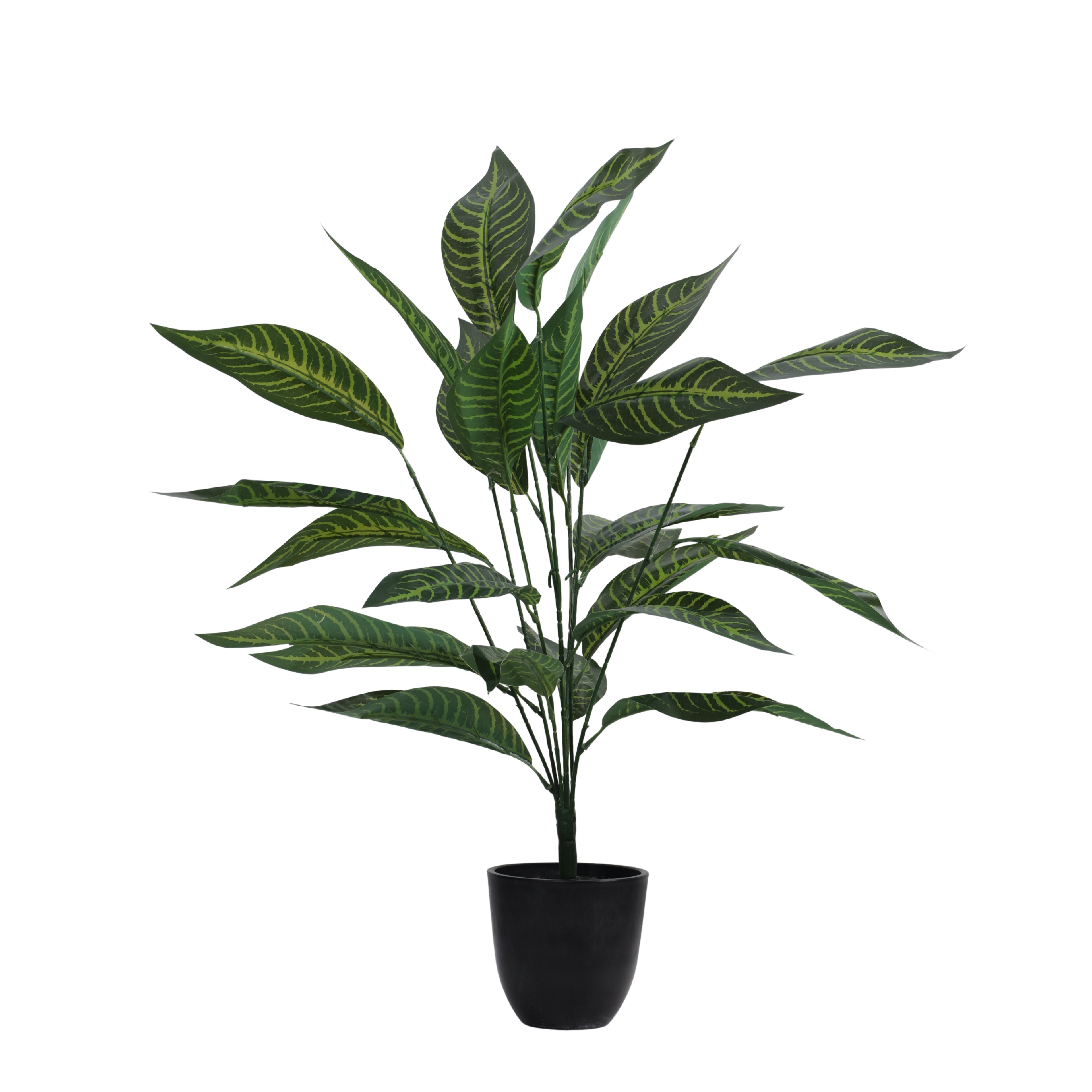 artificial premium potted green croton plant with pot 2 feet for home and office decor for indoor and outdoor use 