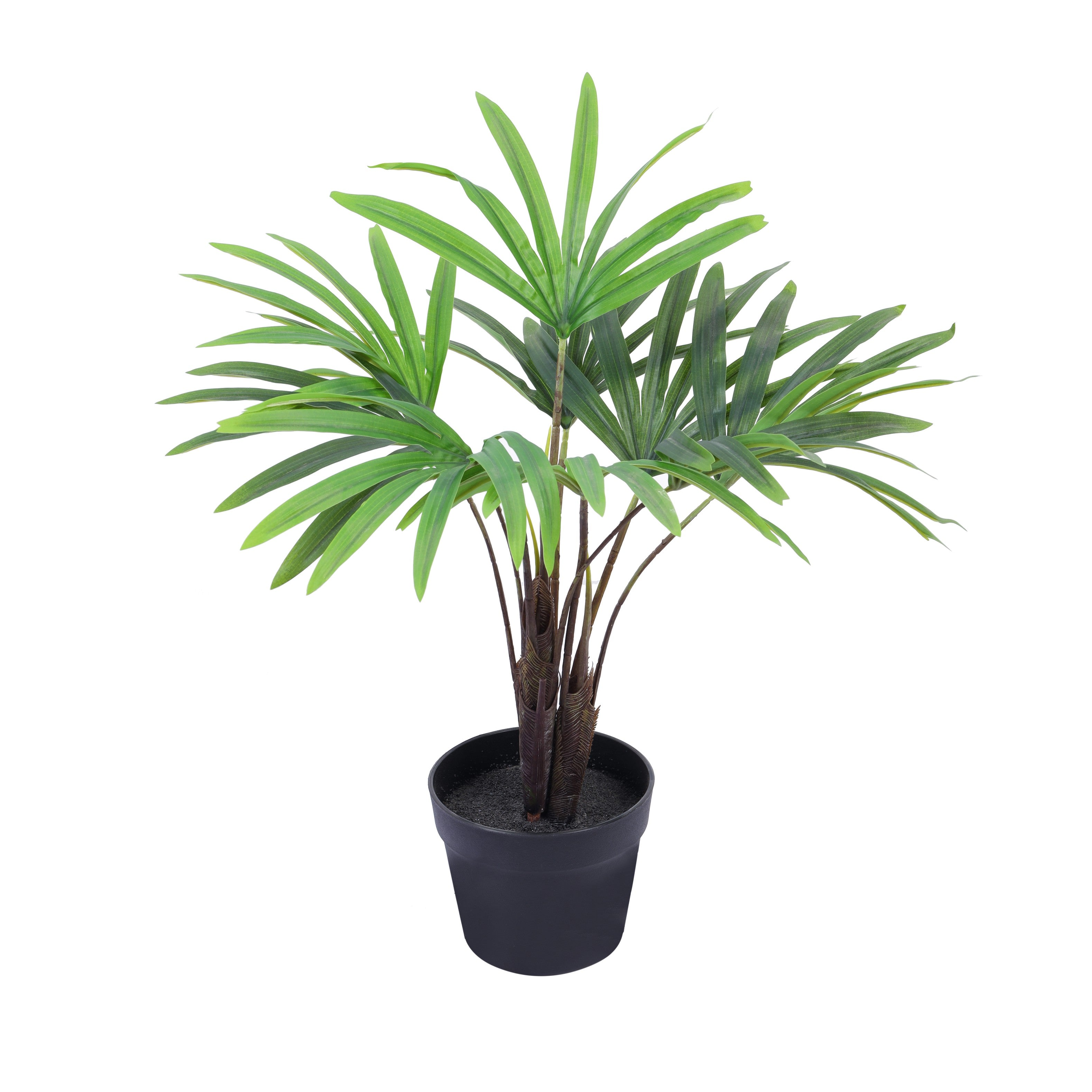 artificial premium rhapis palm plant with pot 2 feet for home and office decor for indoor and outdoor use