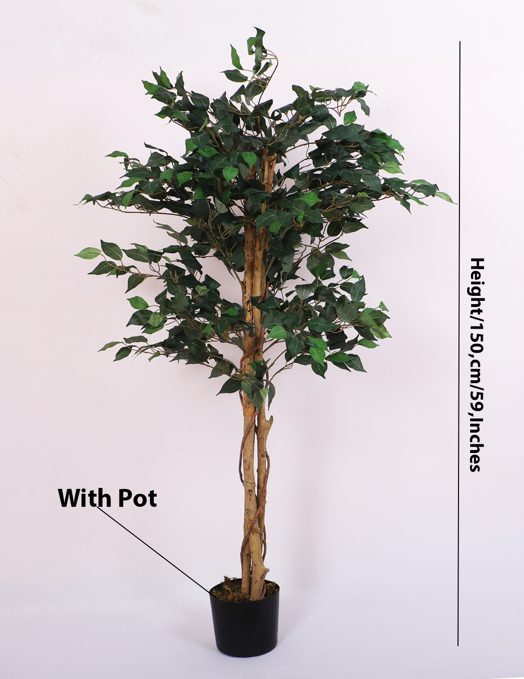 artificial ficus plant with pot 5 feet for home and office decor 