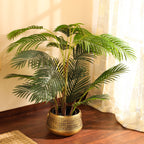 artificial premium areca palm plant with black pot 4 feet for home and office decor for indoor and outdoor use