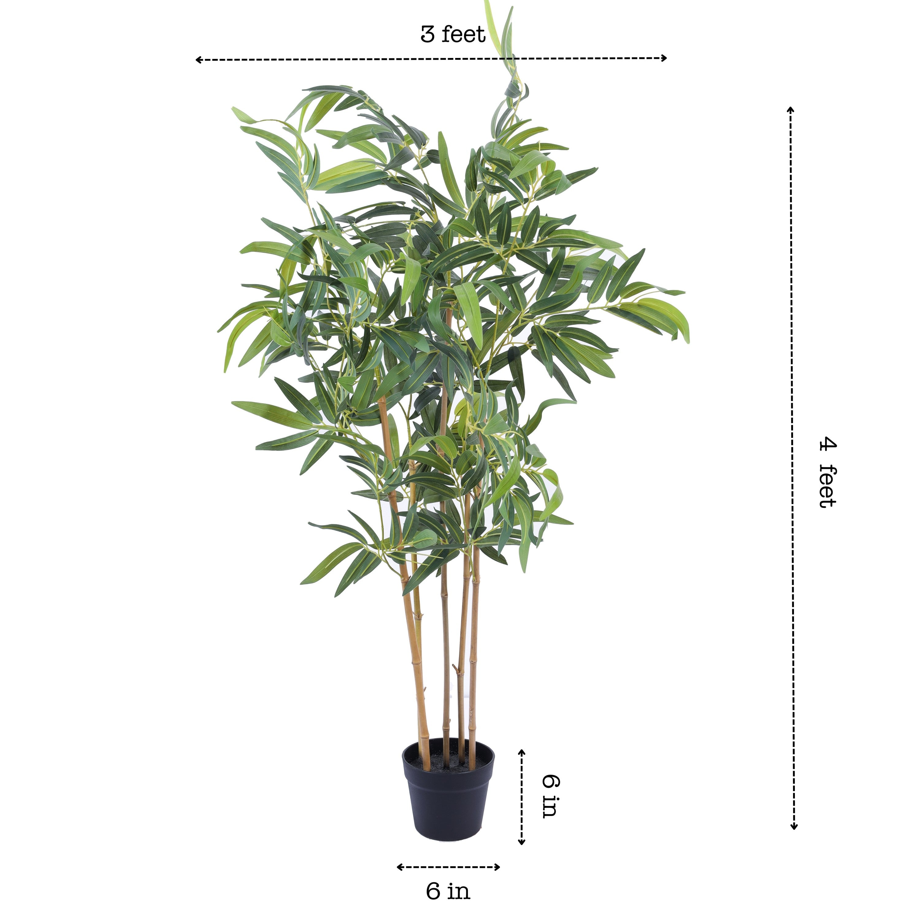 faux premium bamboo plant with pot 5 feet for home and office decor for indoor and outdoor use