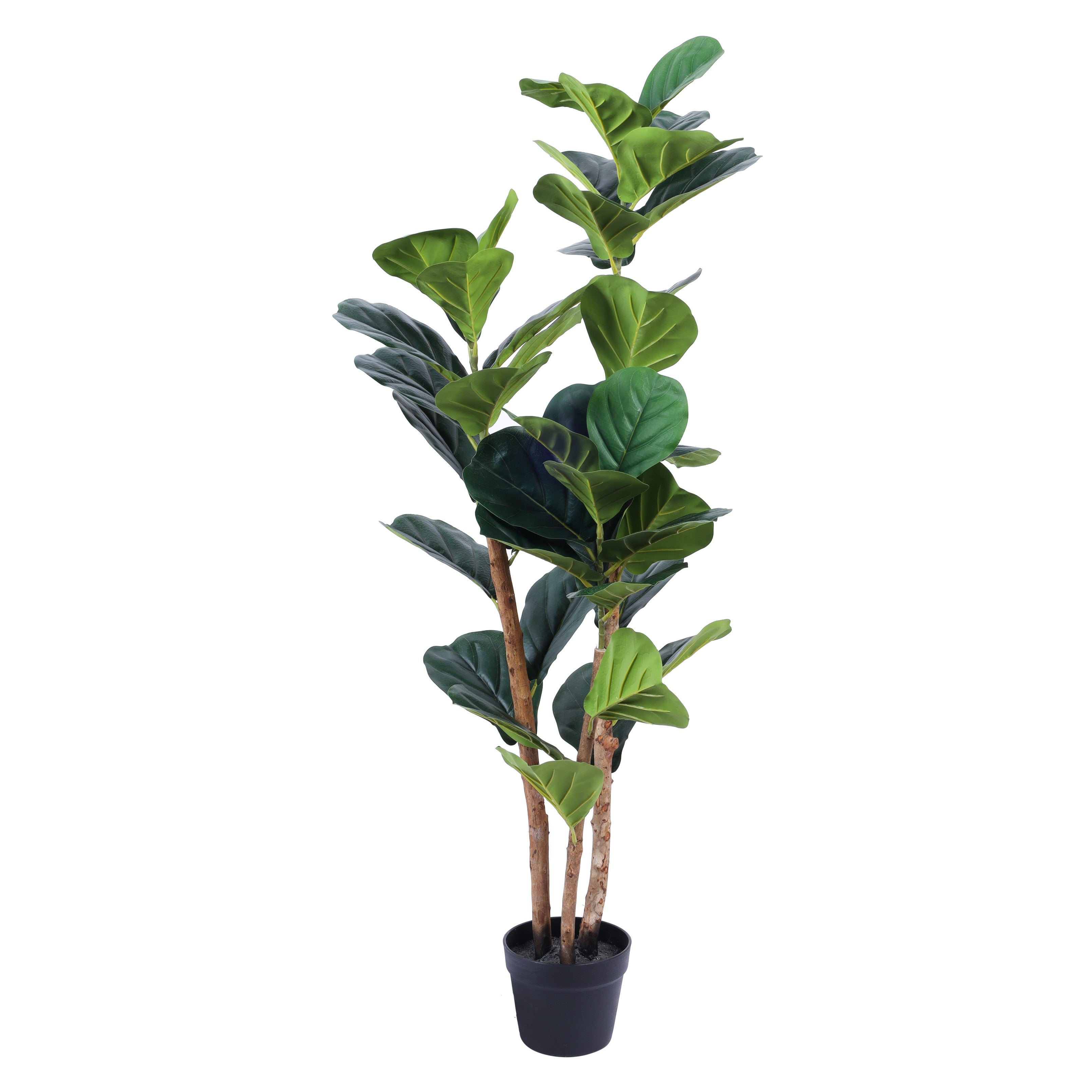 faux premium fiddle leaf fig plant with pot 4 feet for home and office decor for indoor and outdoor use