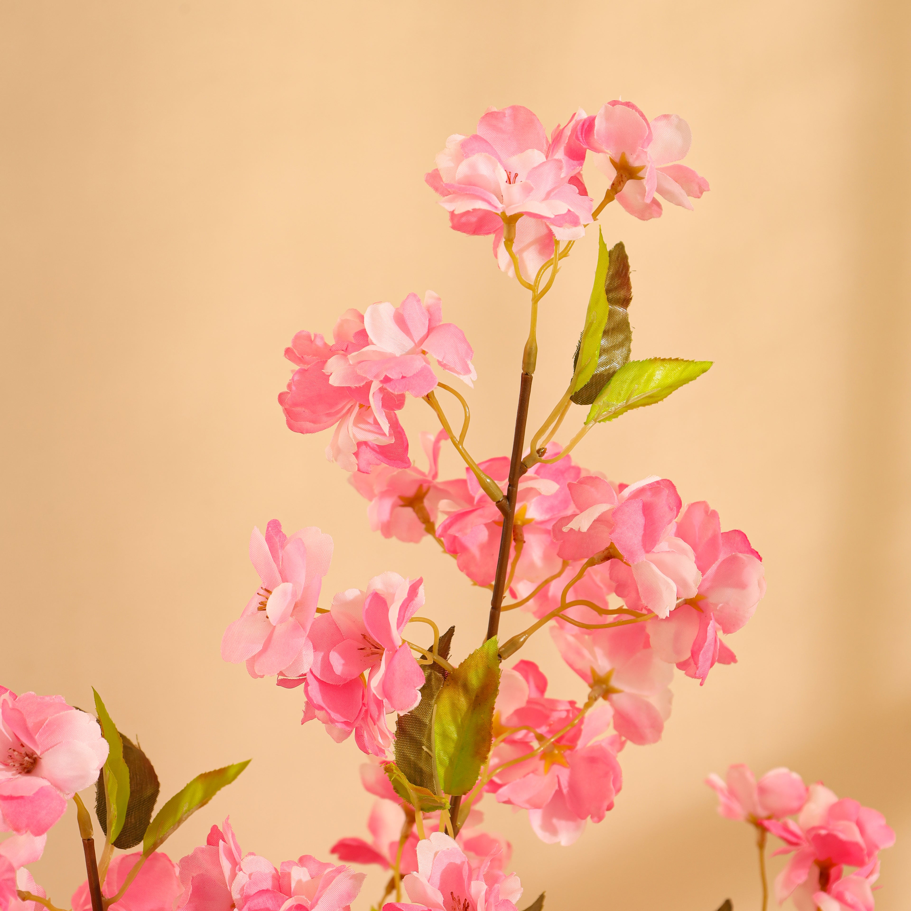 artificial premium japanese pink cherry blossom flower plant with pot 4 feet for home and office decor for indoor and outdoor use