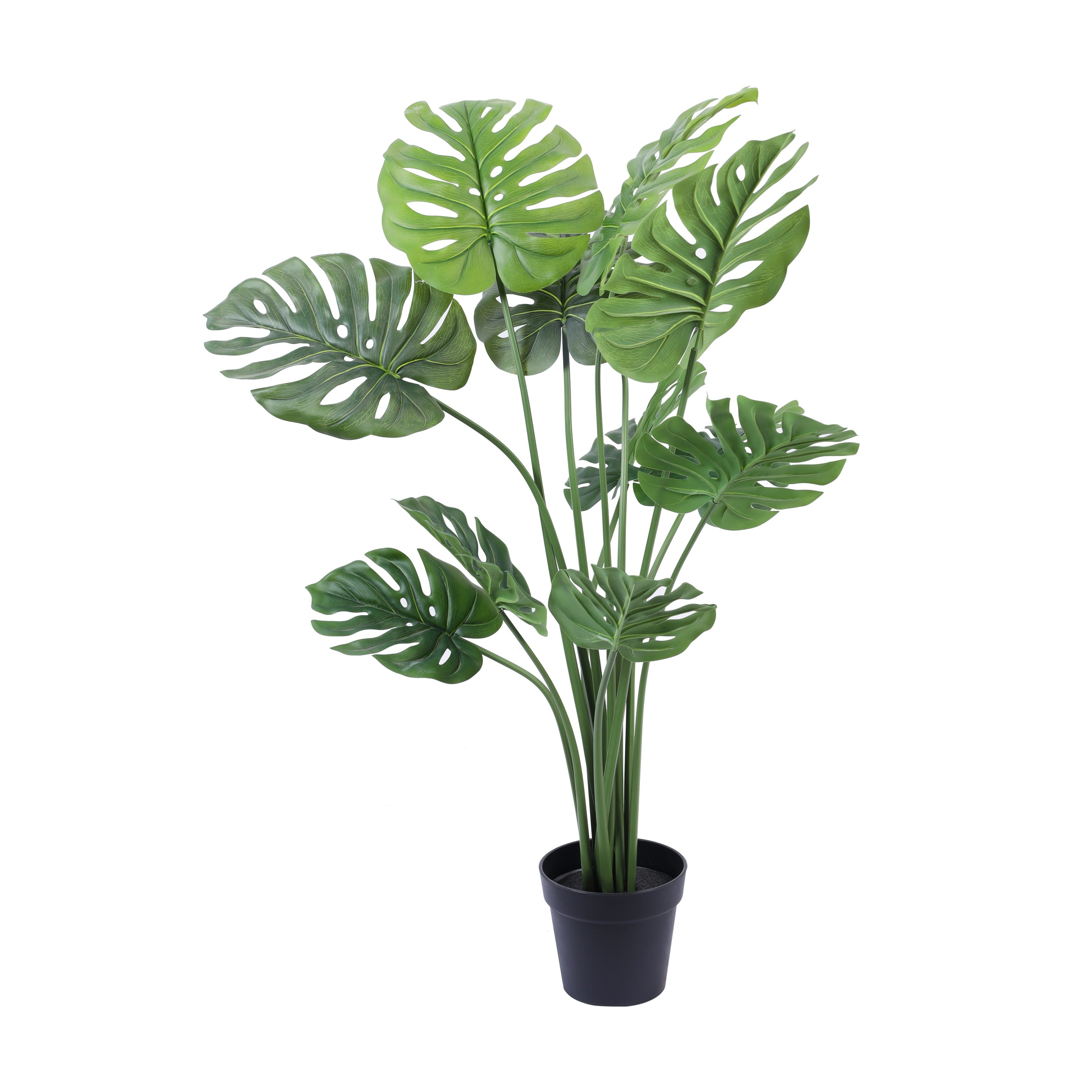 faux premium monstera plant with black pot 4 feet for home and office decor for indoor and outdoor use