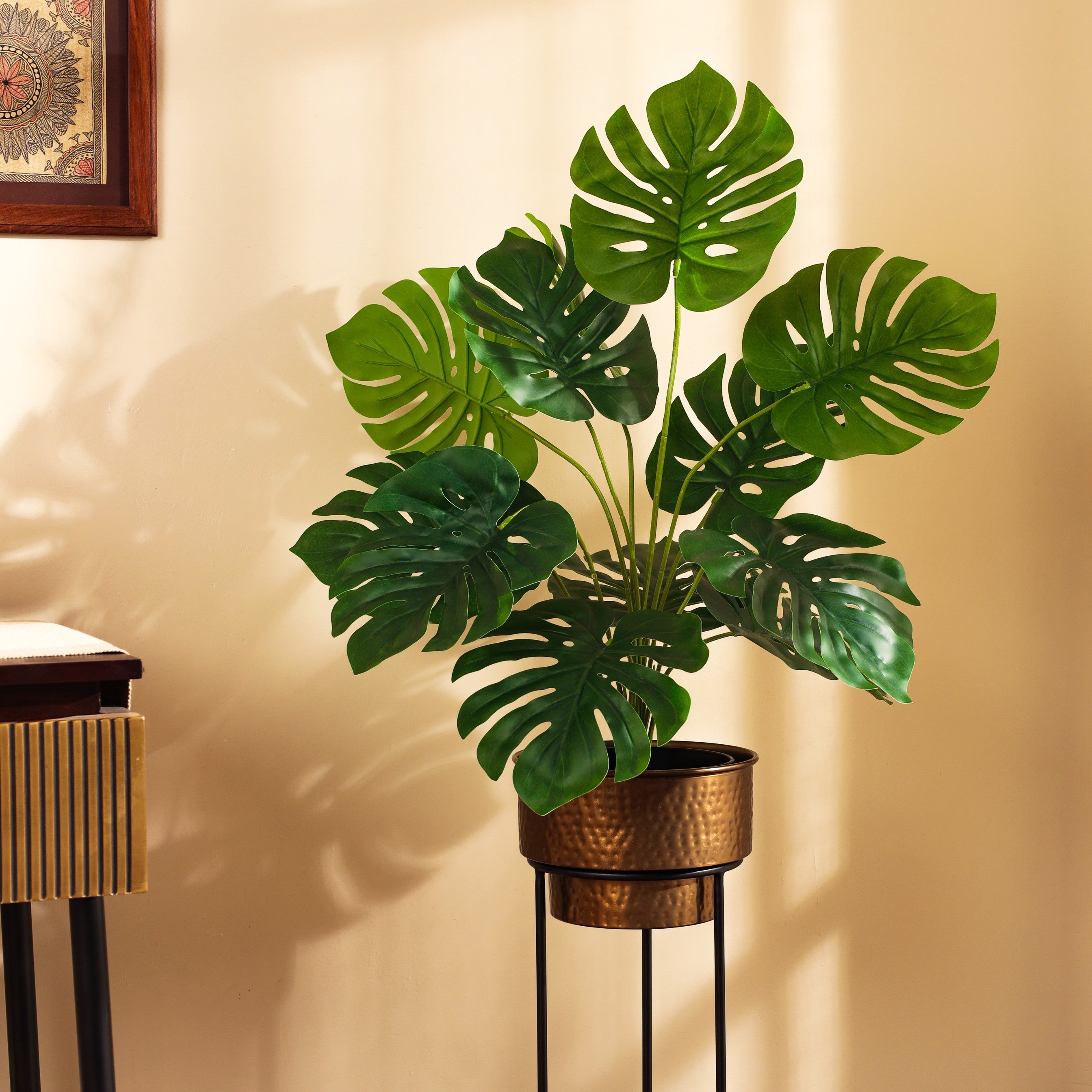 faux premium monstera plant with pot 2 feet for home and office decor for indoor and outdoor use