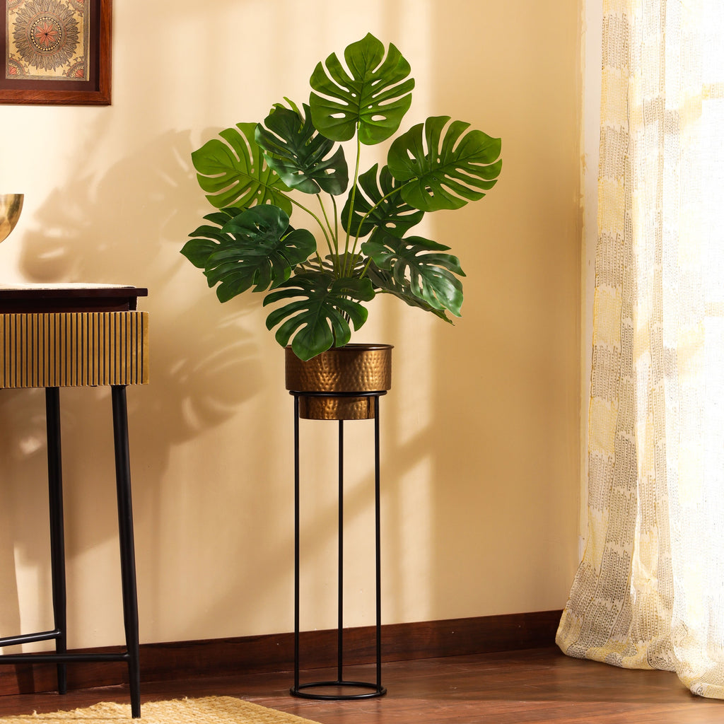 faux premium monstera plant with pot 2 feet for home and office decor for indoor and outdoor use
